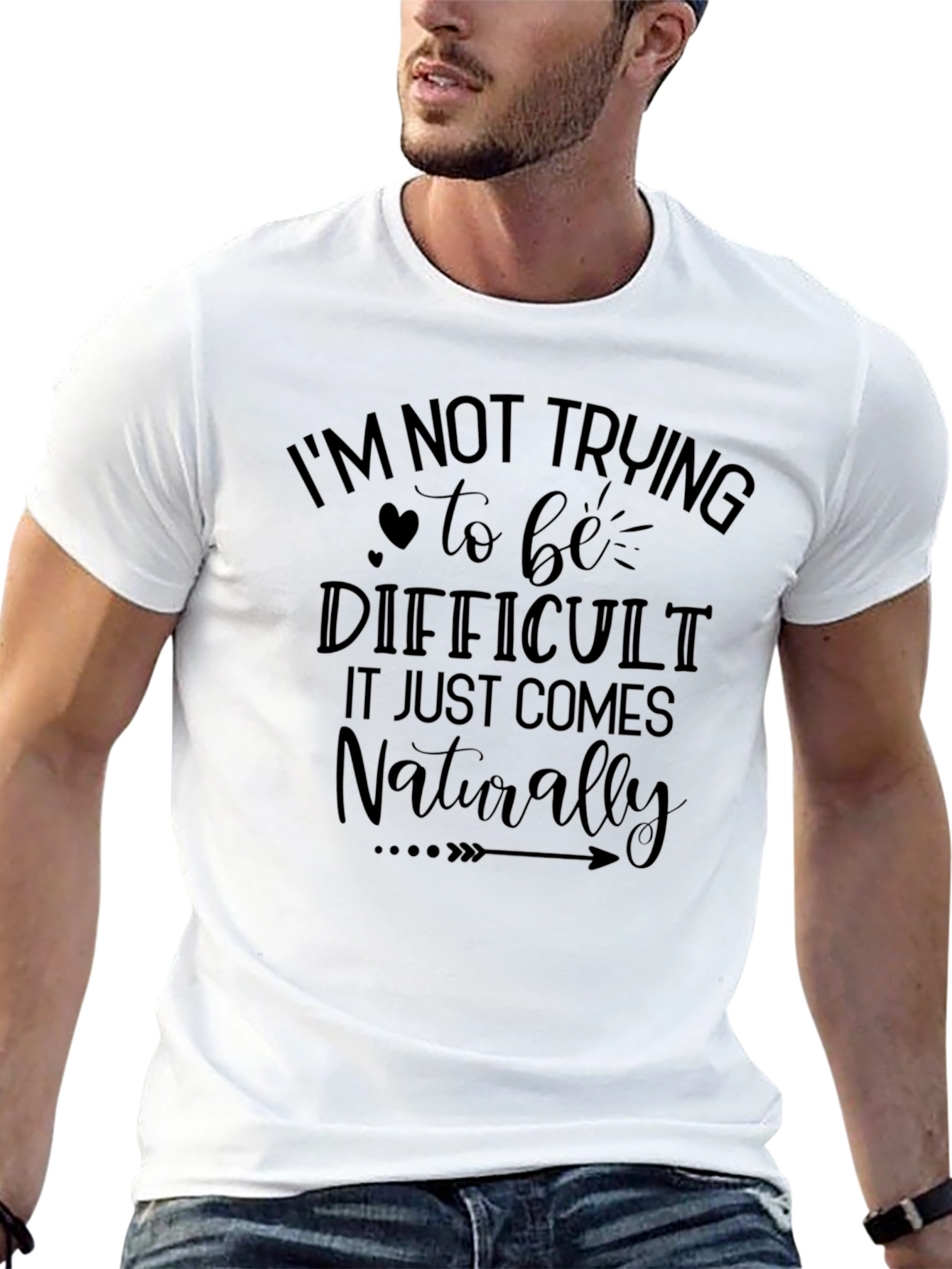 Difficult Naturally Black Graphic Tee