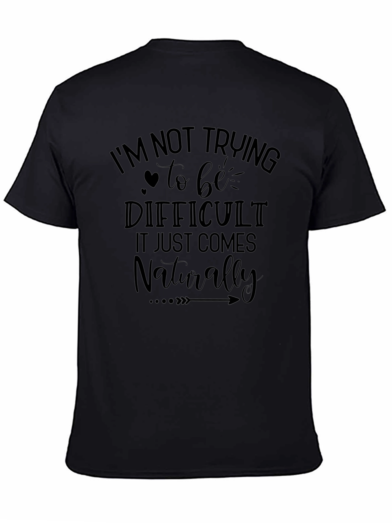 Difficult Naturally Black Graphic Tee