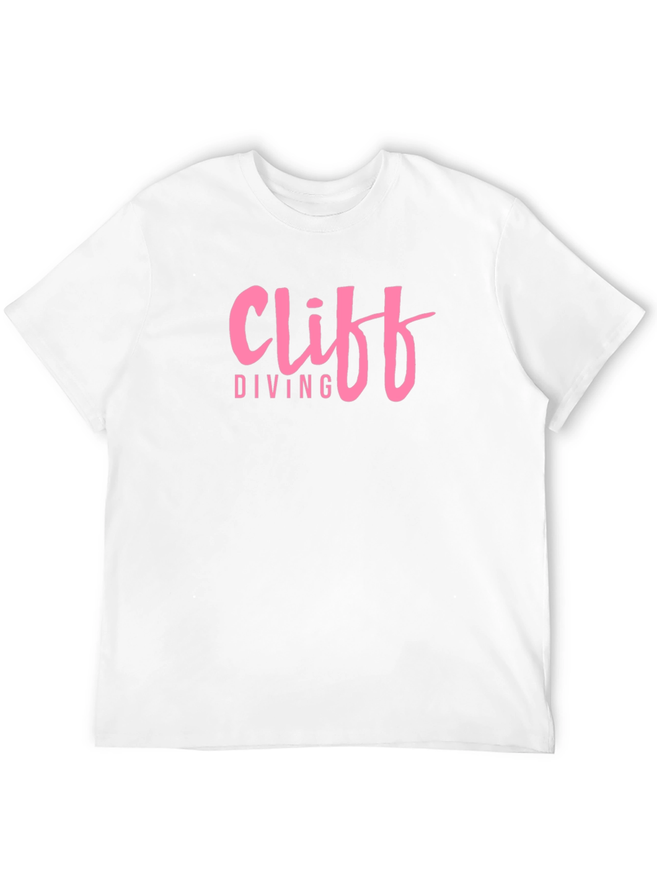 Cliff Diving Graphic Tee - Pink Text Design