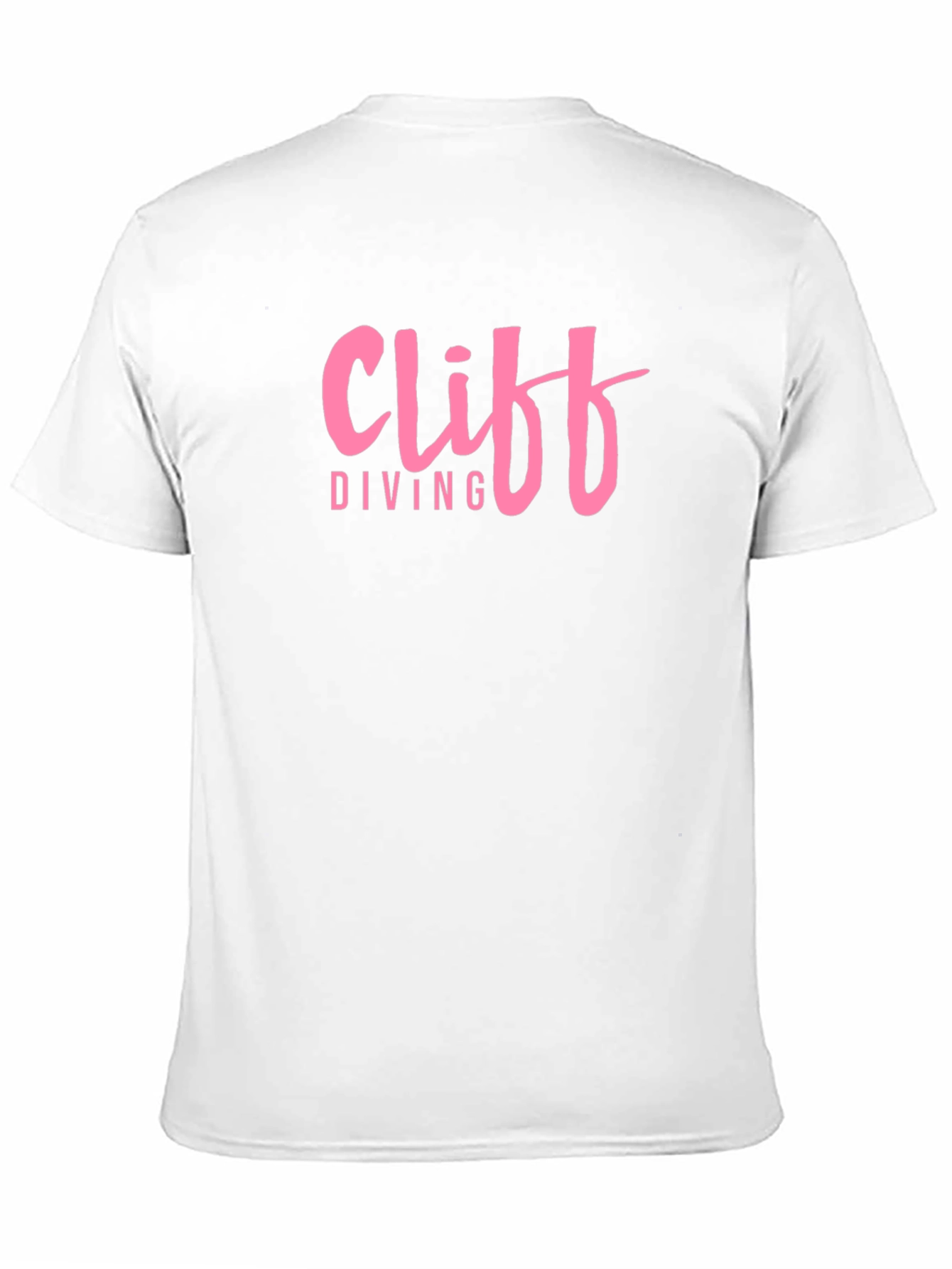 Cliff Diving Graphic Tee - Pink Text Design