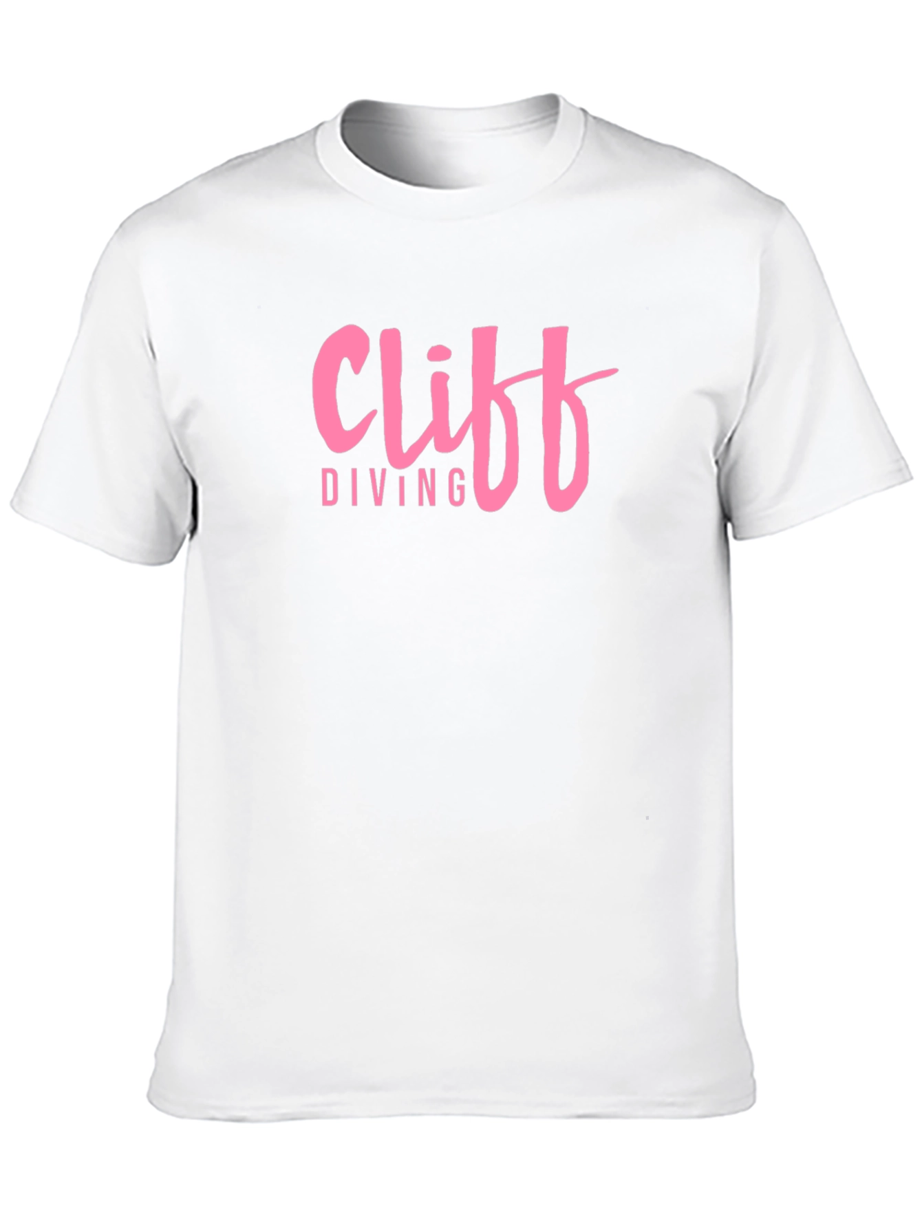 Cliff Diving Graphic Tee - Pink Text Design