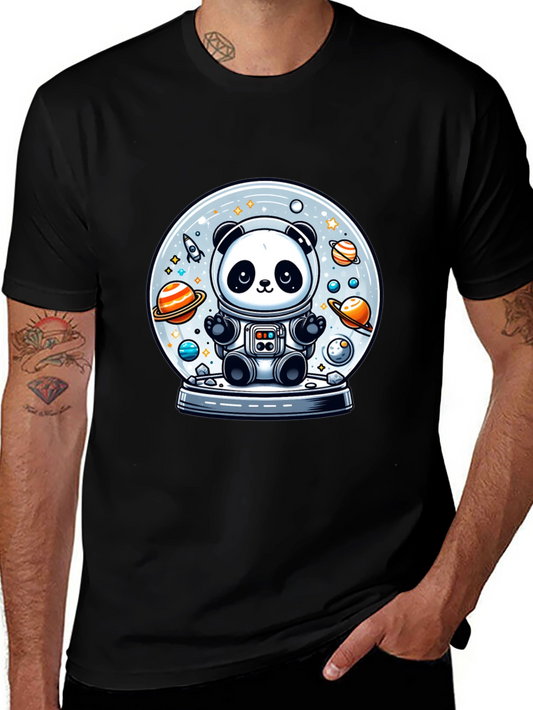 Panda Astronaut Space Globe T-Shirt