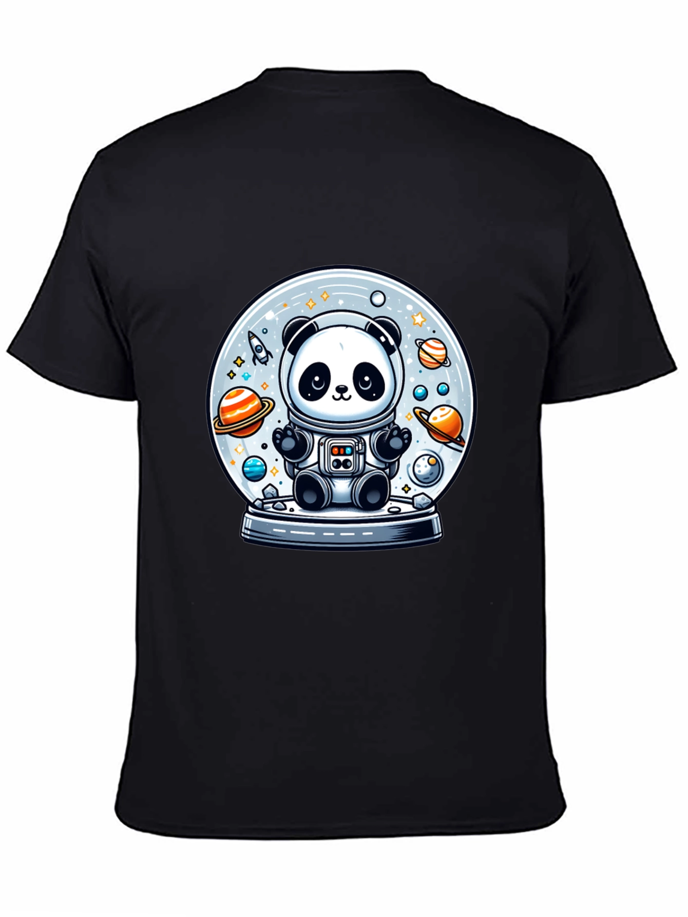 Panda Astronaut Space Globe T-Shirt