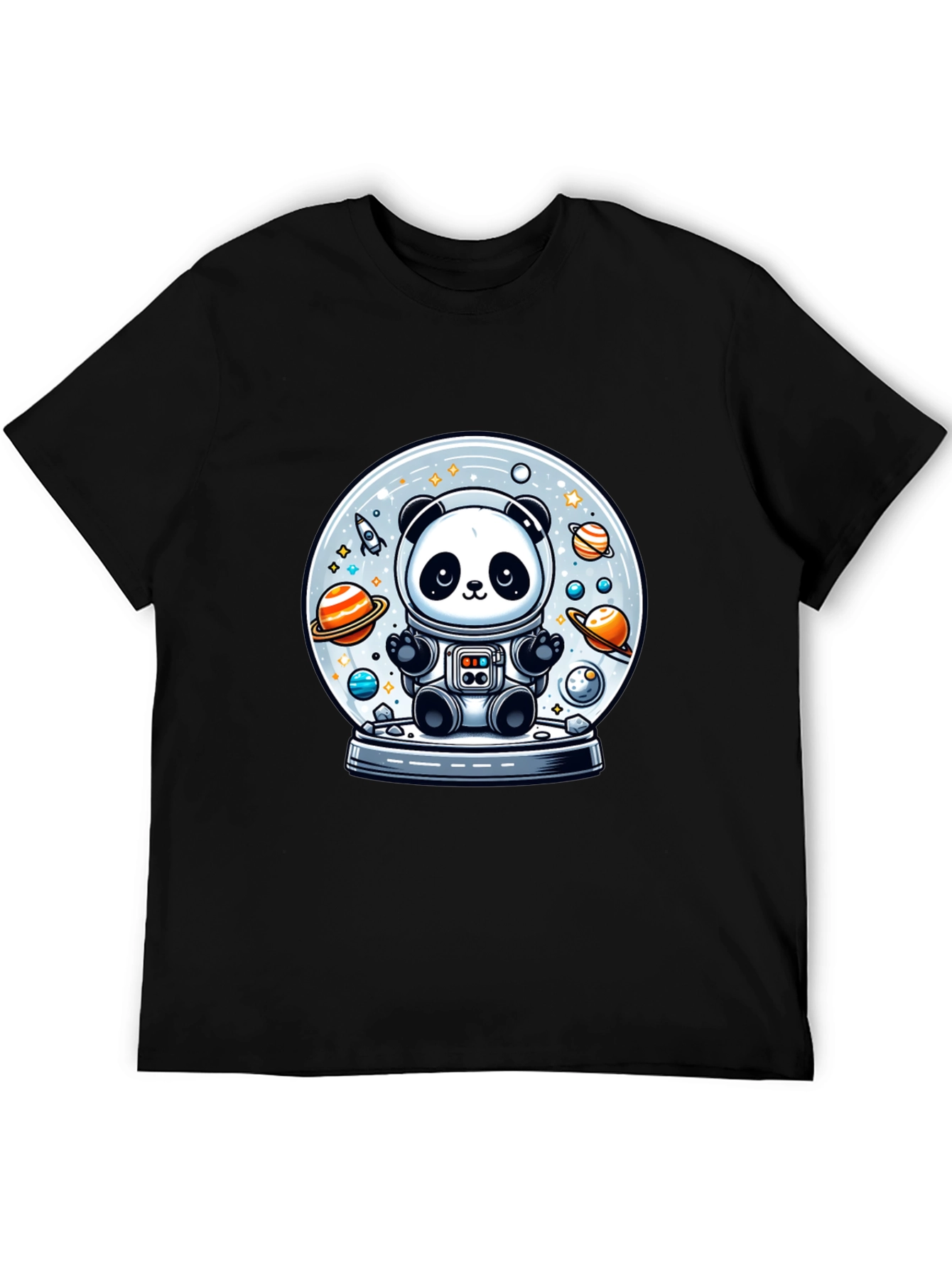 Panda Astronaut Space Globe T-Shirt