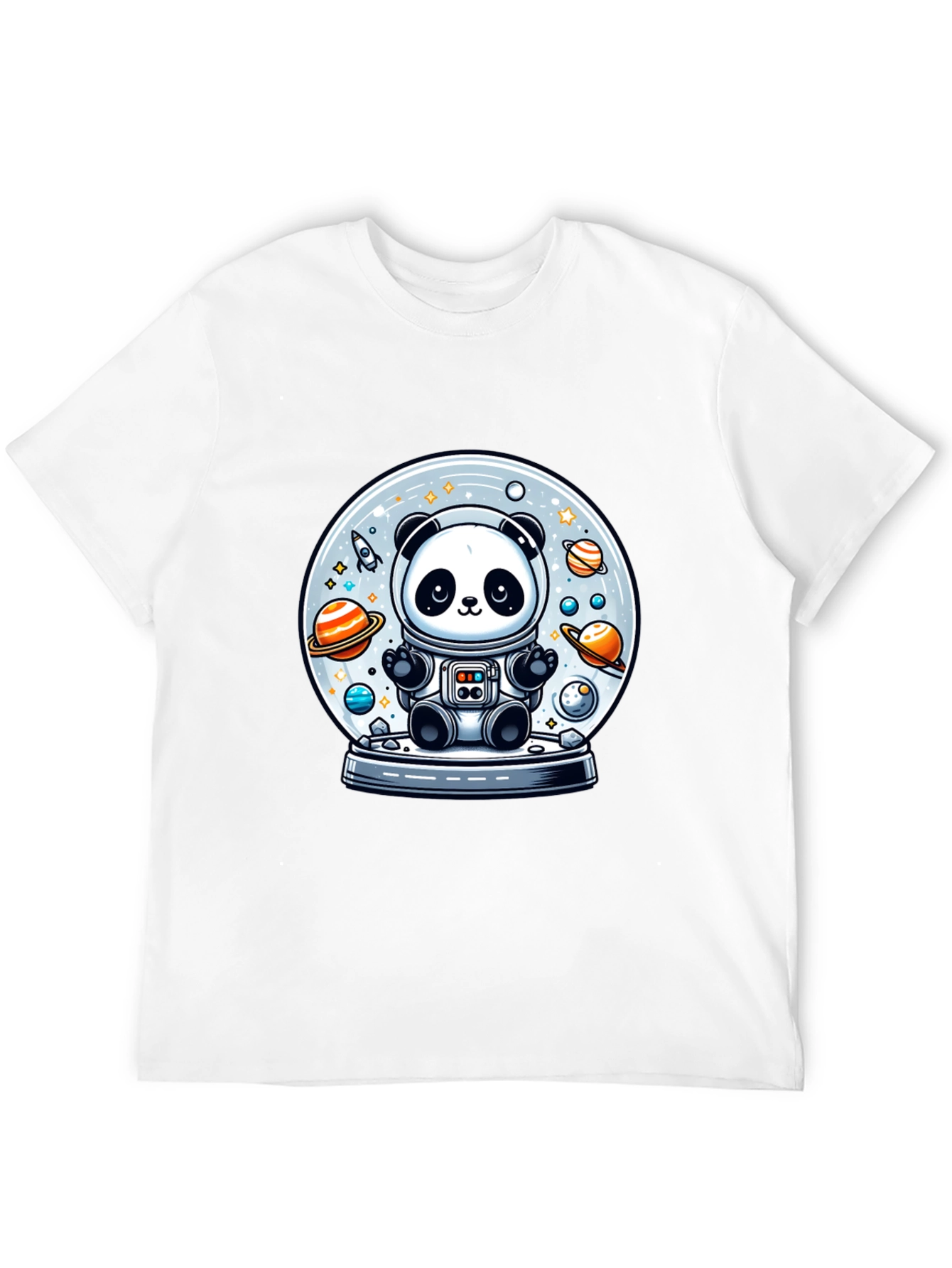 Panda Astronaut Space Globe T-Shirt