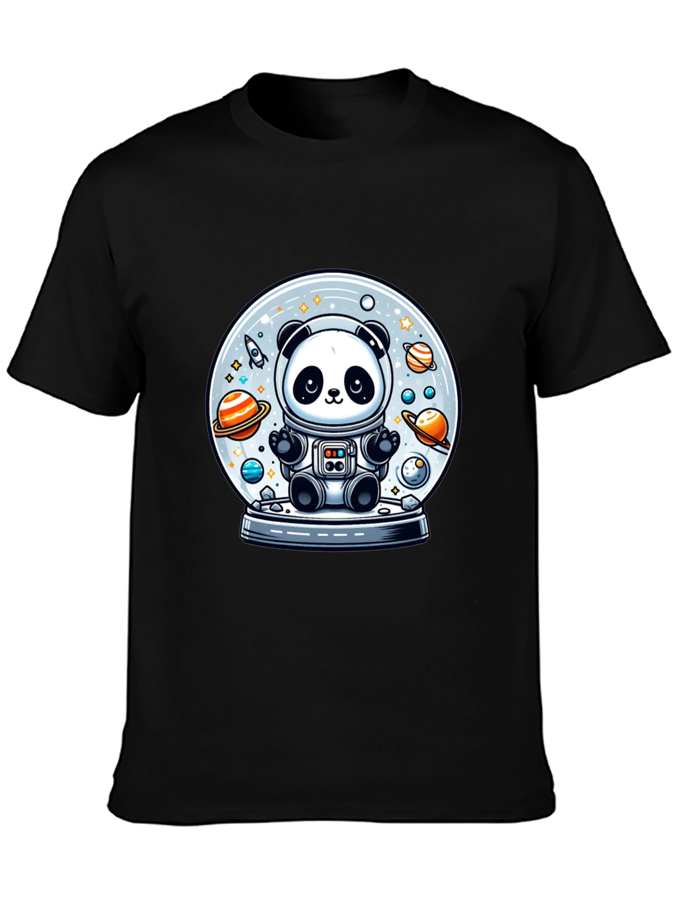 Panda Astronaut Space Globe T-Shirt