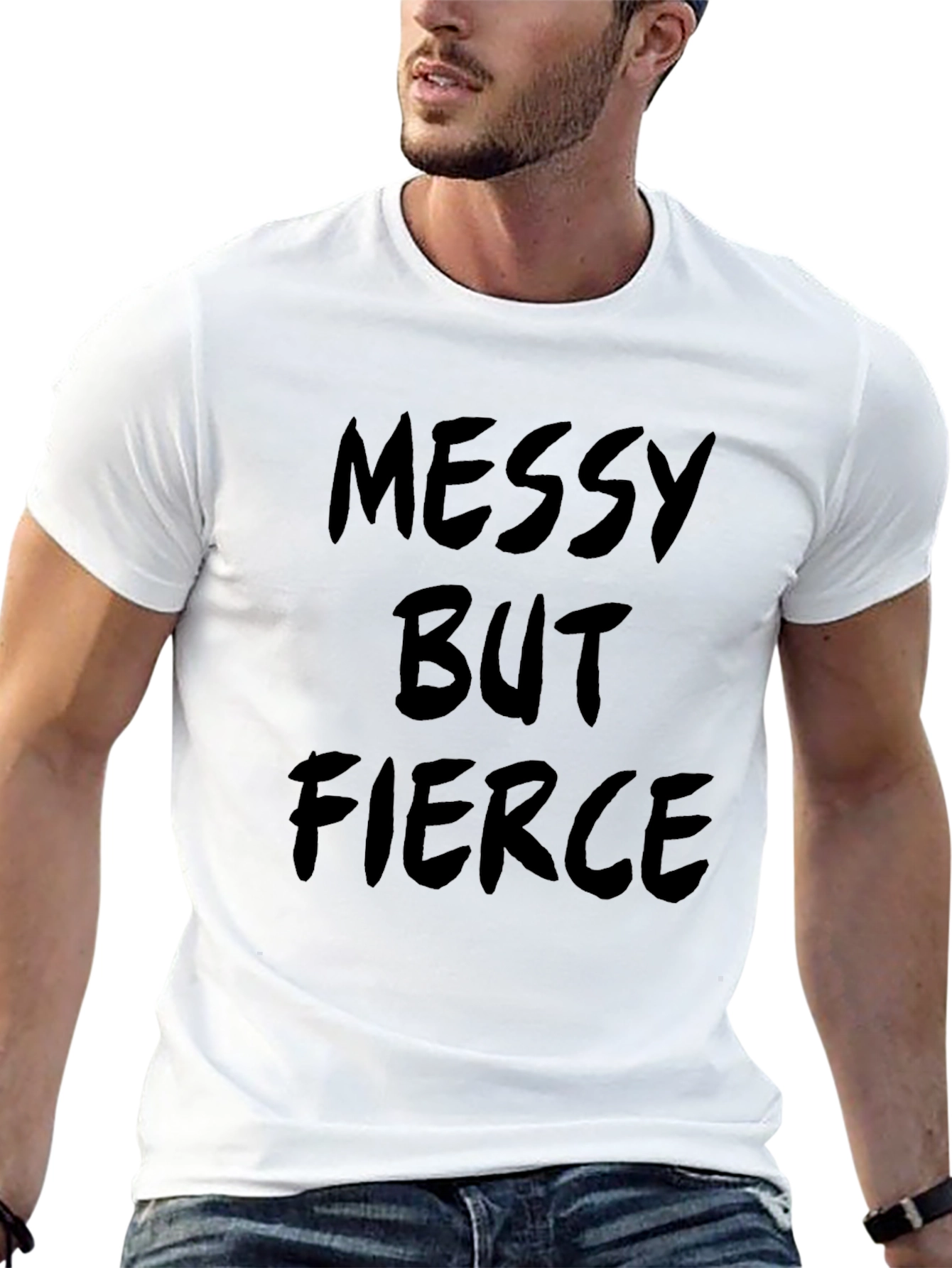 Messy But Fierce Graphic Tee - Black