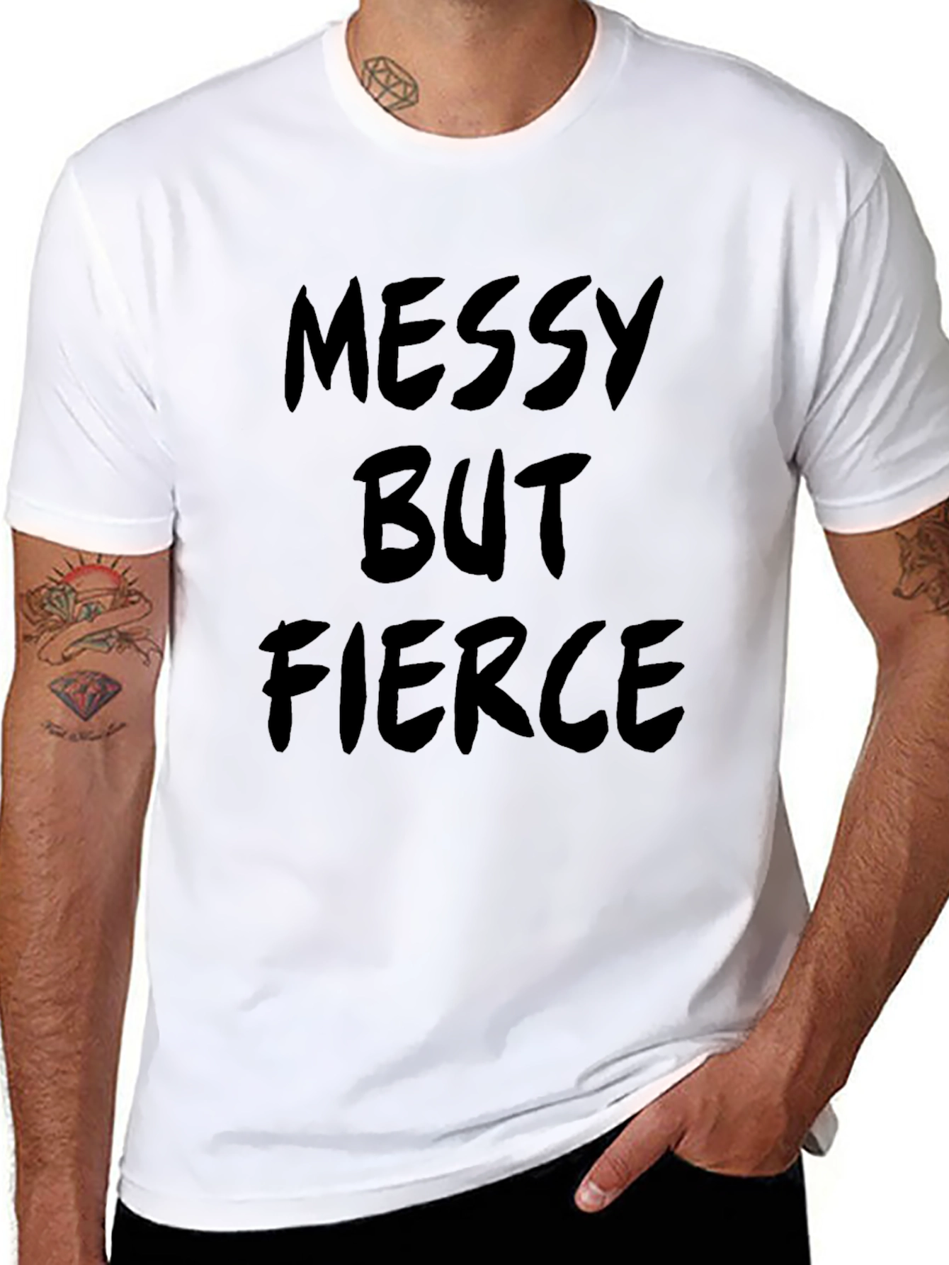 Messy But Fierce Graphic Tee - Black