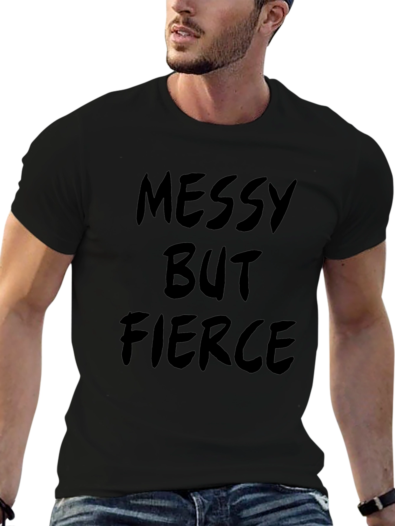 Messy But Fierce Graphic Tee - Black
