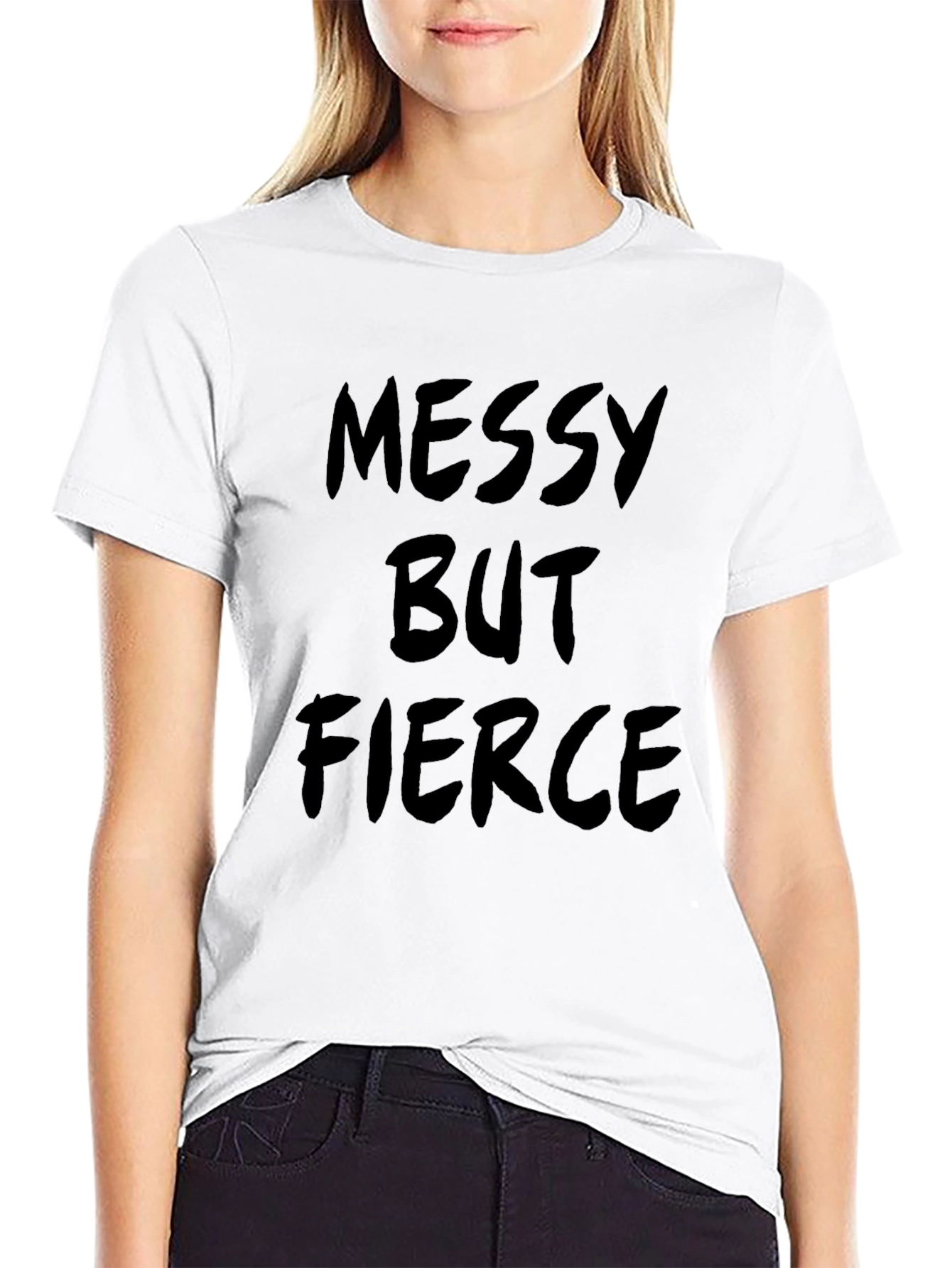 Messy But Fierce Graphic Tee - Black