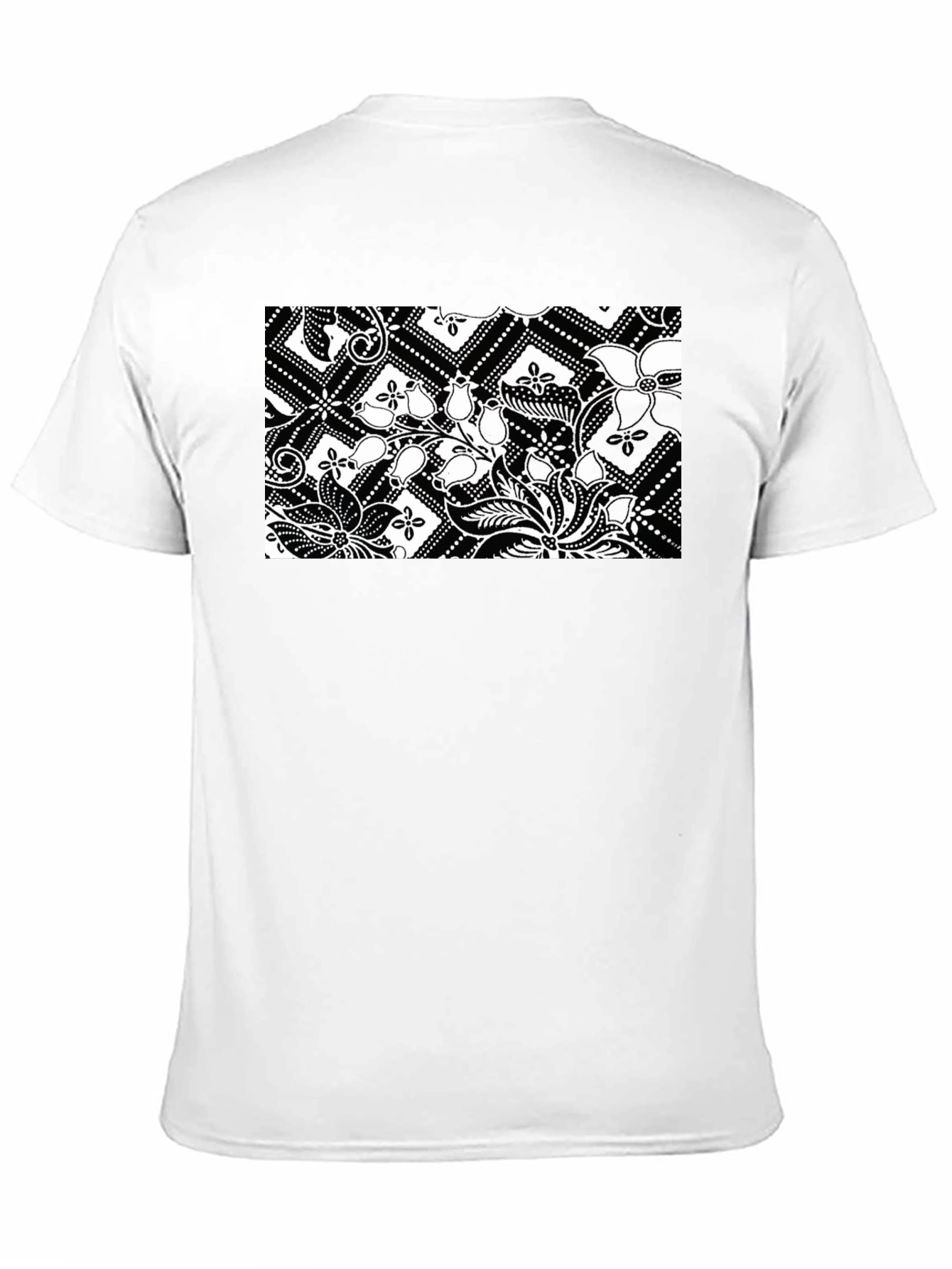 Black T-Shirt with Floral Pattern