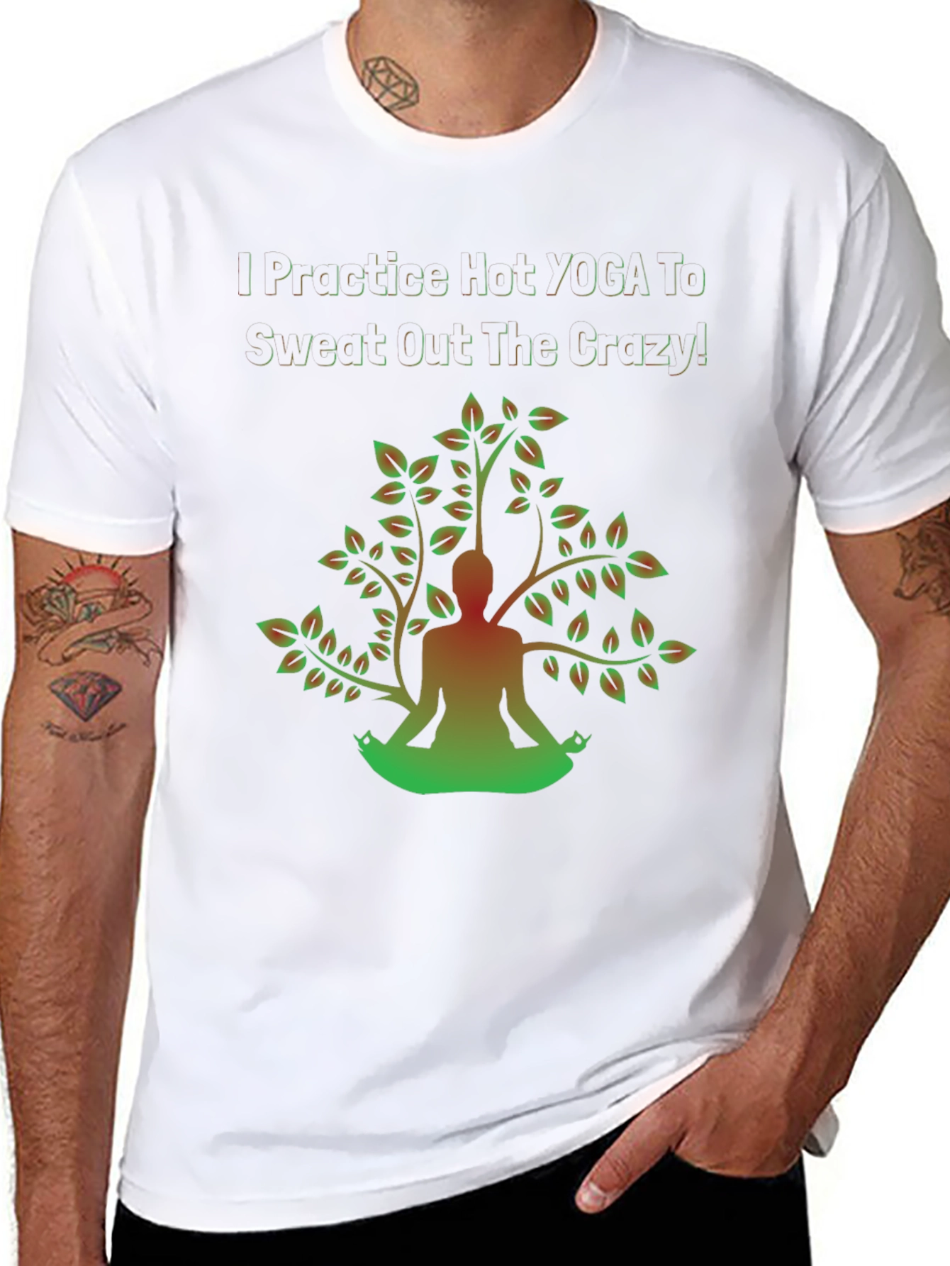 Yoga Crazy Sweat T-Shirt - Mens Graphic Tee