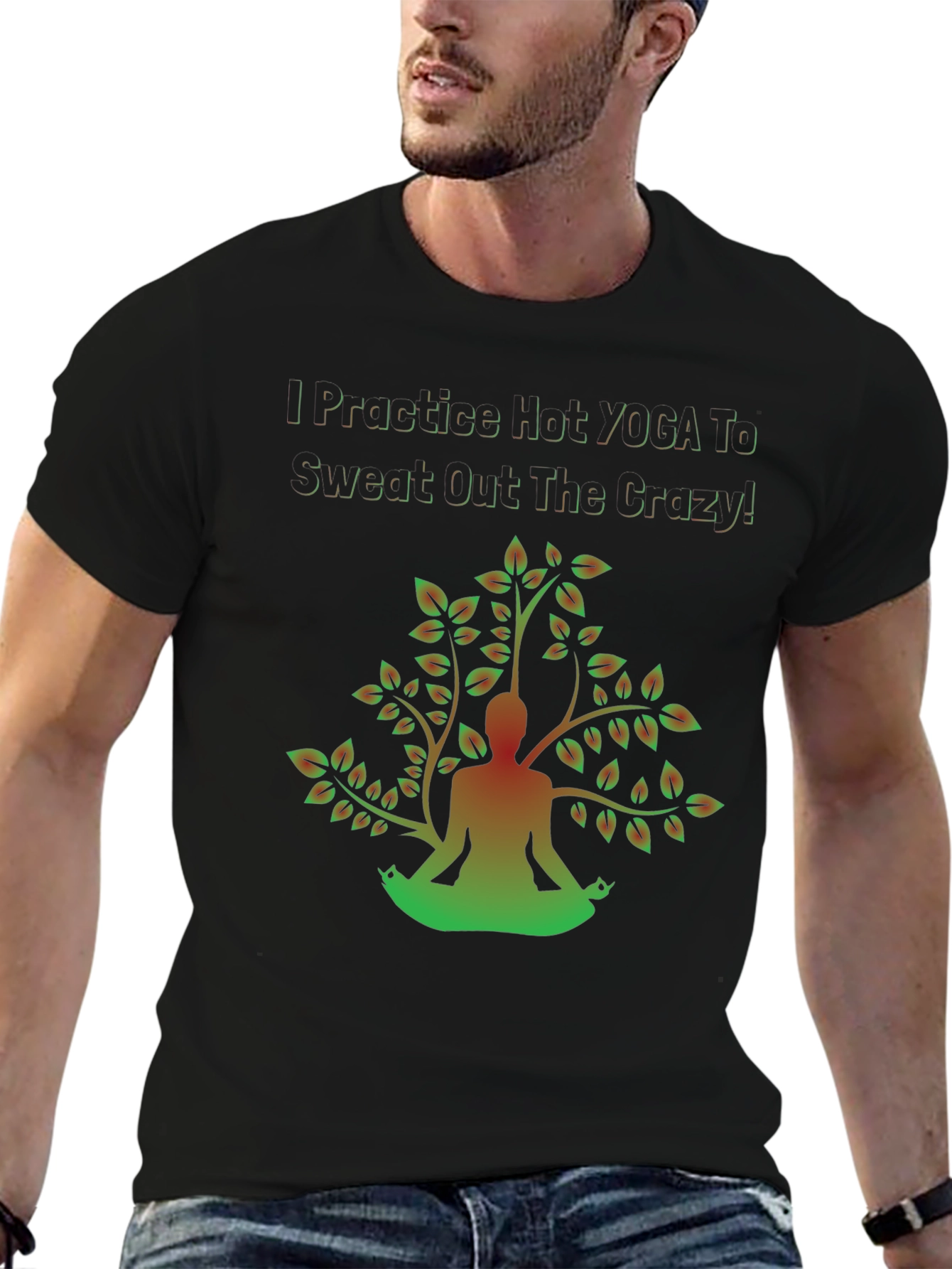 Yoga Crazy Sweat T-Shirt - Mens Graphic Tee