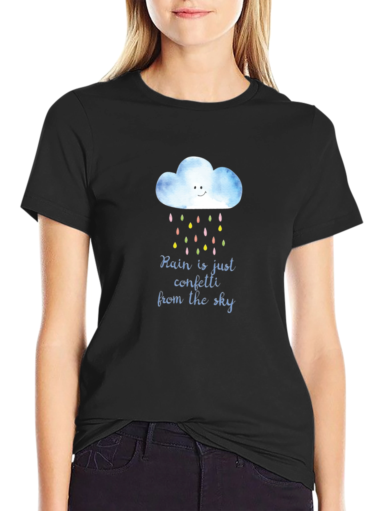 Rain Confetti T-Shirt - Unique Weather Design