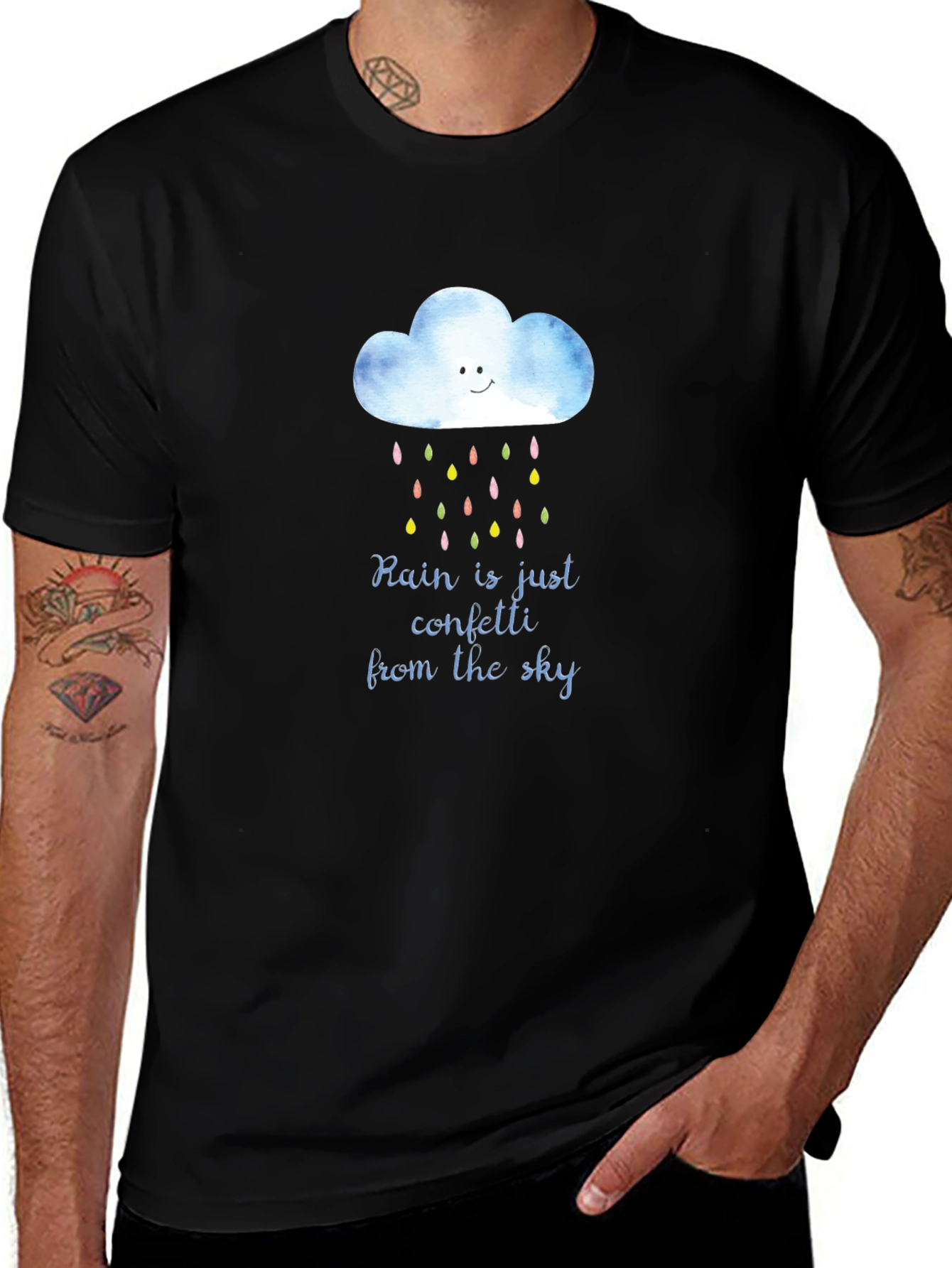 Rain Confetti T-Shirt - Unique Weather Design