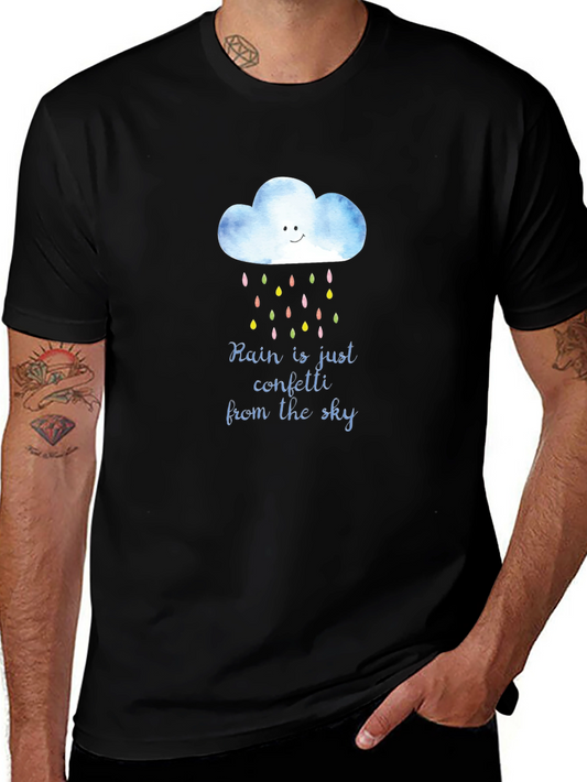 Rain Confetti T-Shirt - Unique Weather Design