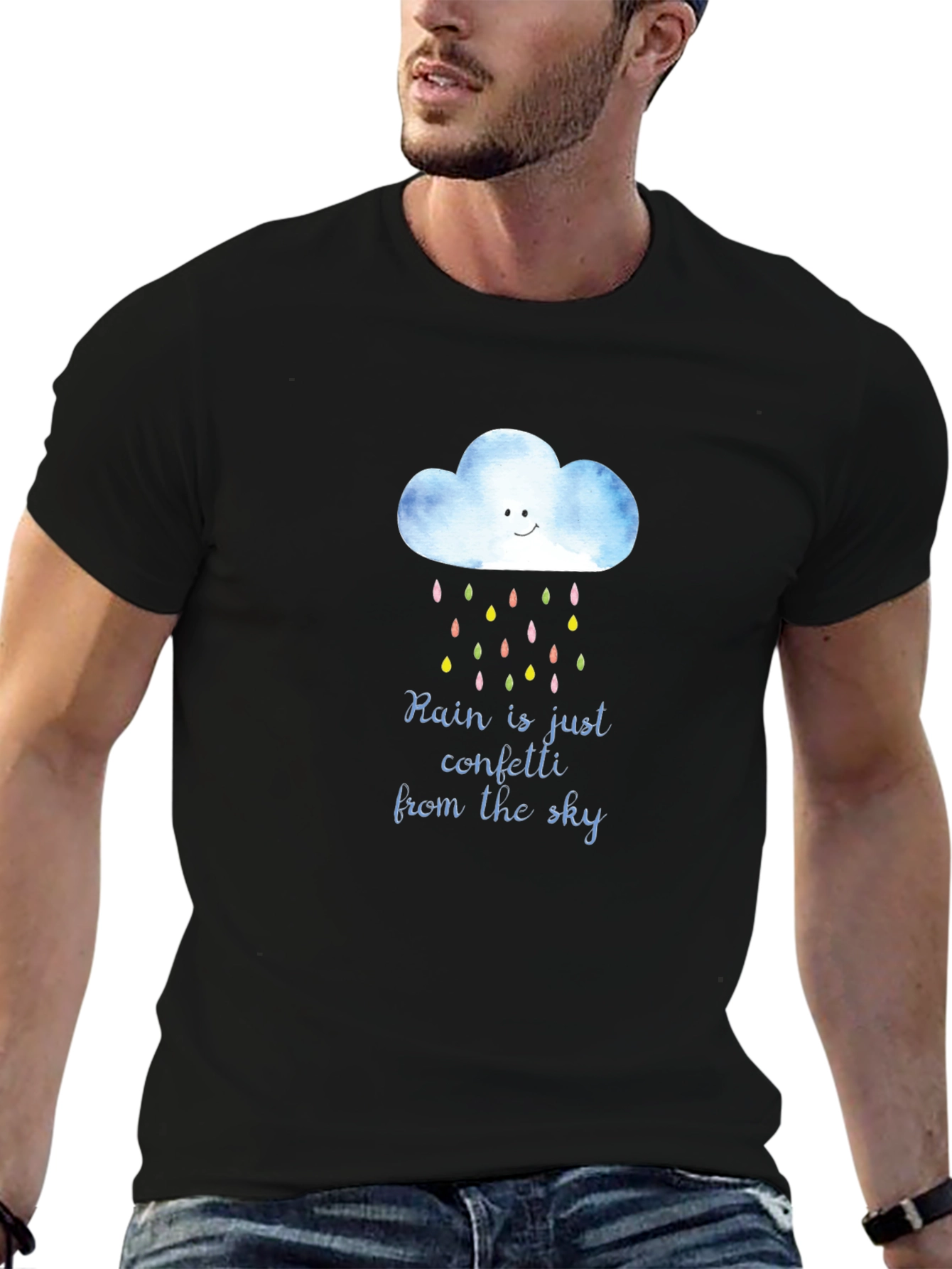 Rain Confetti T-Shirt - Unique Weather Design