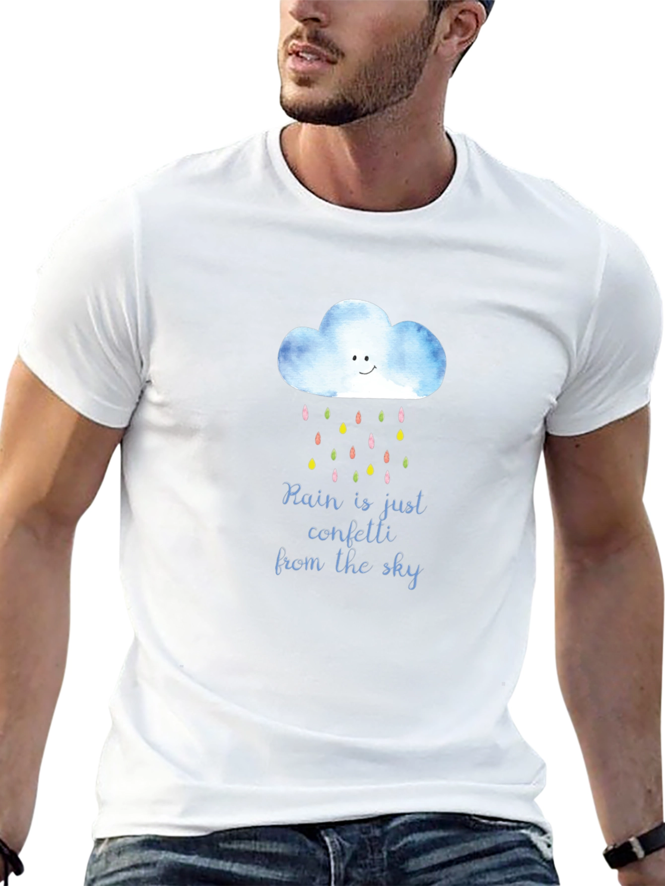 Rain Confetti T-Shirt - Unique Weather Design