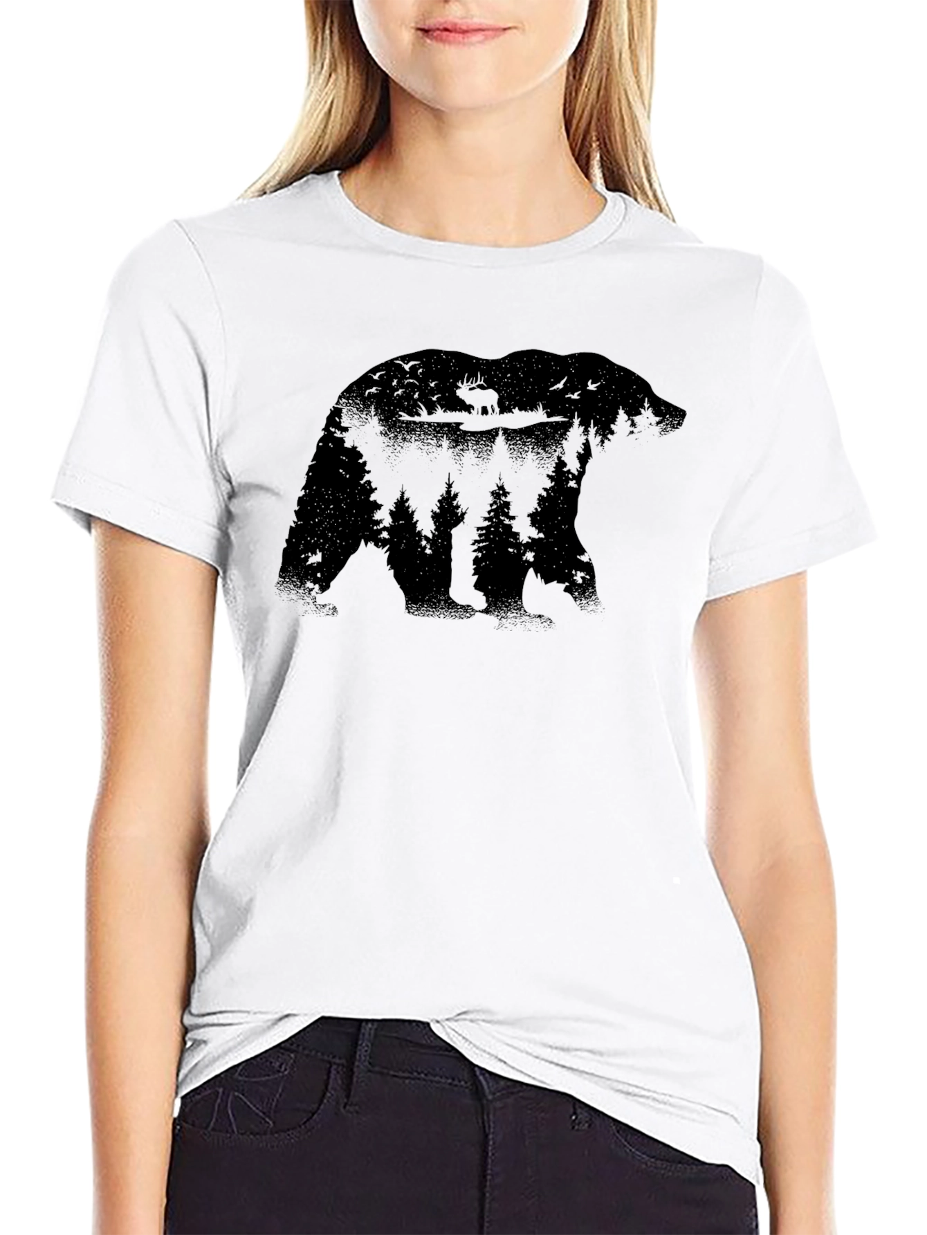 Nature Bear Graphic Tee - Mens Black T-Shirt