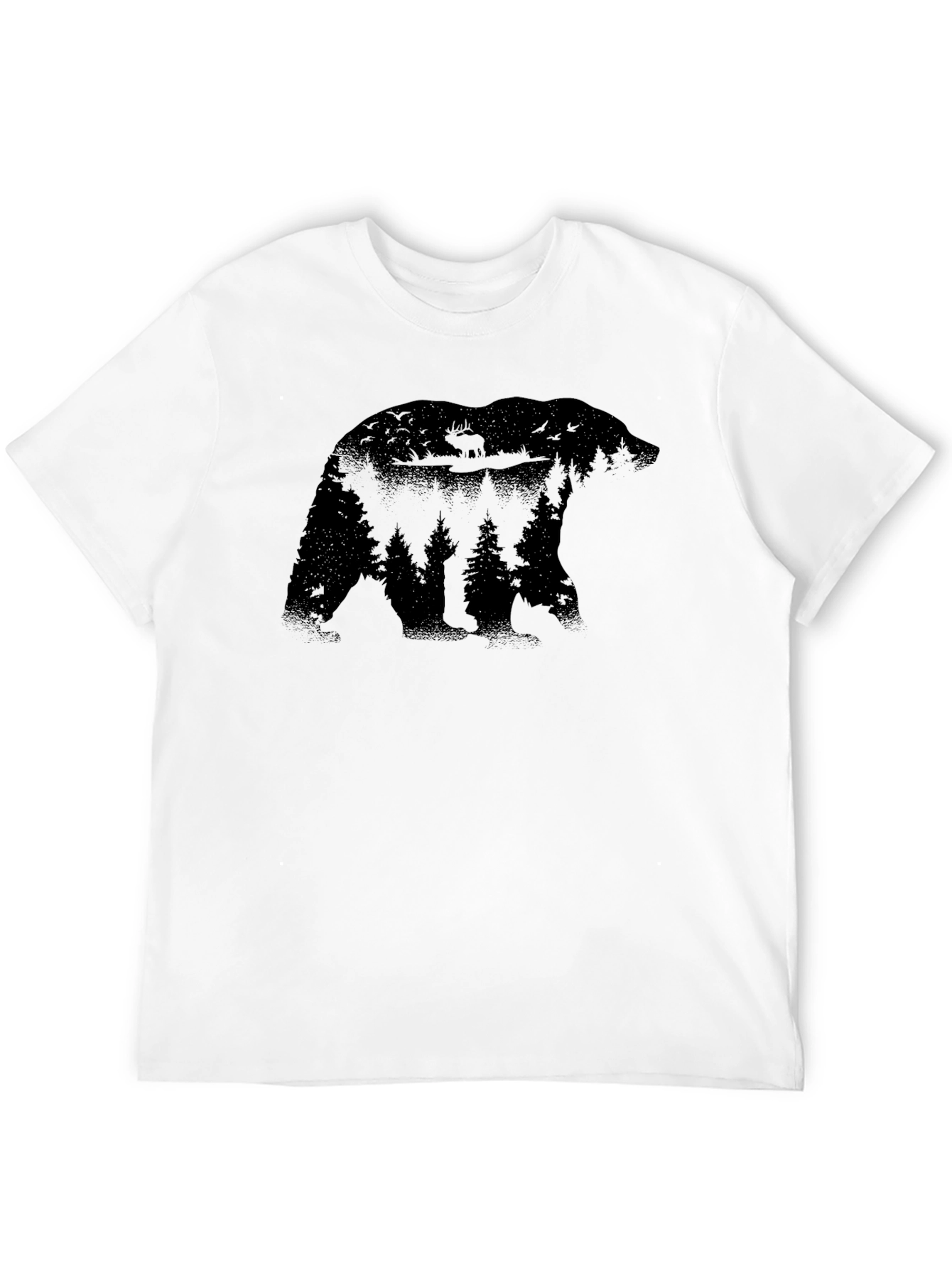 Nature Bear Graphic Tee - Mens Black T-Shirt