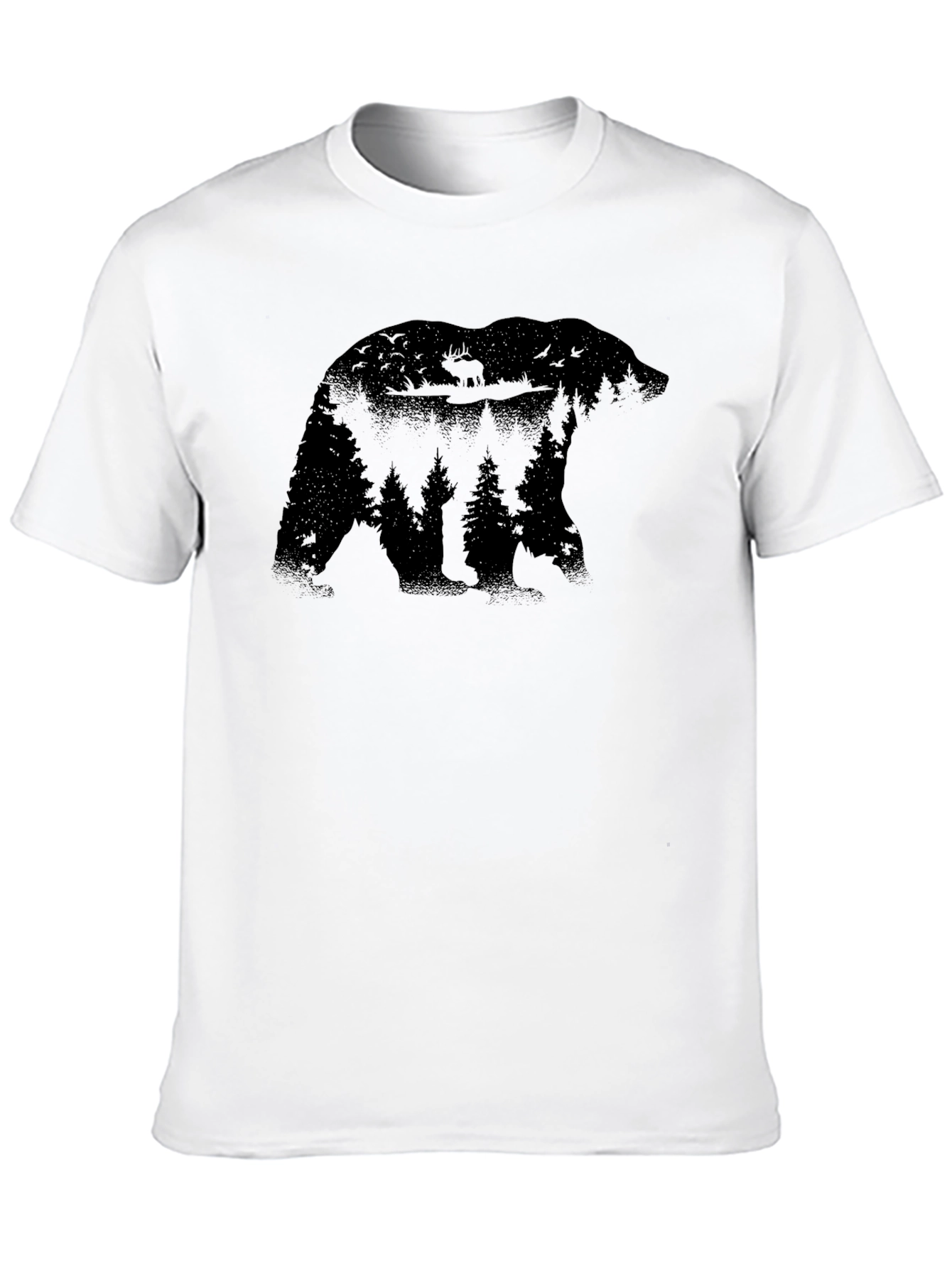 Nature Bear Graphic Tee - Mens Black T-Shirt