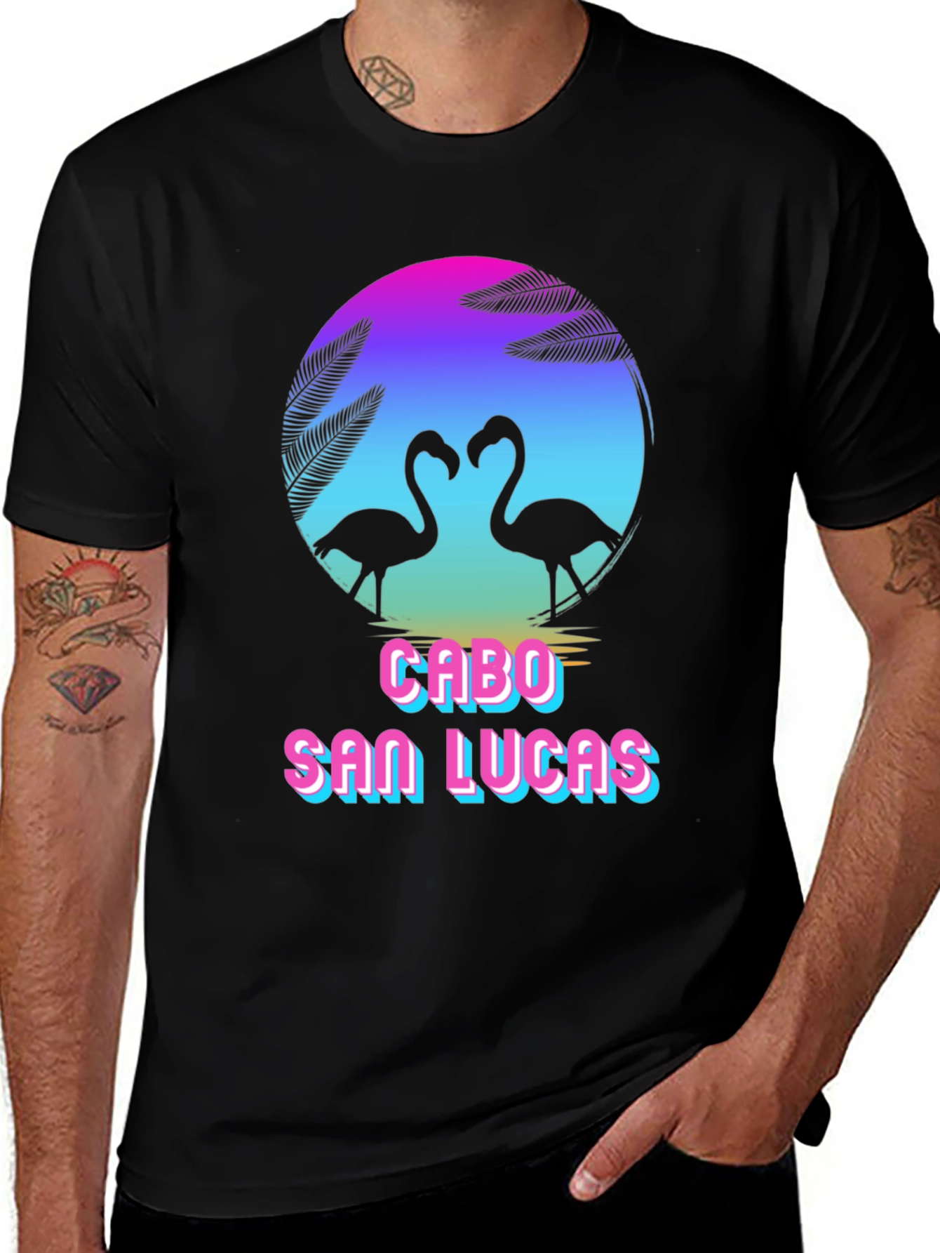 Cabo San Lucas Flamingo Graphic T-Shirt