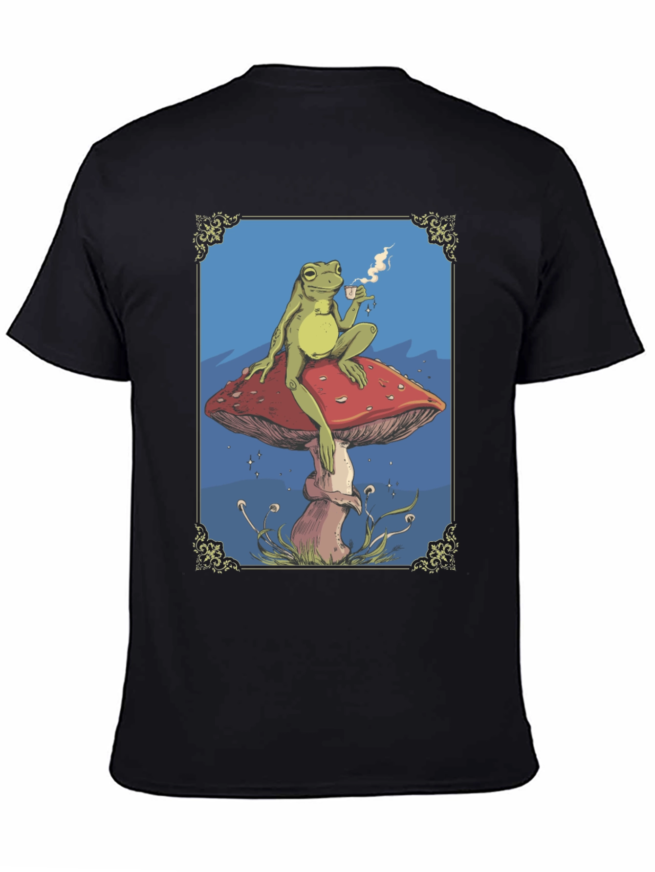Frog on Mushroom T-Shirt - Whimsical Relaxed Fit