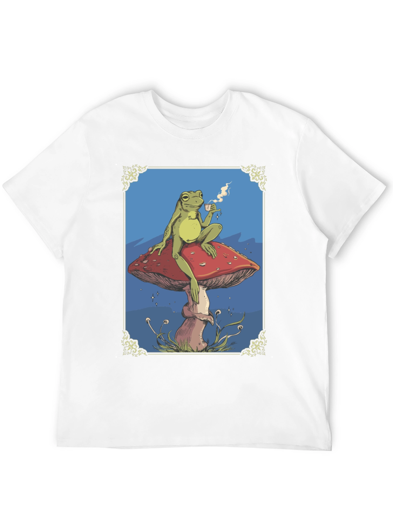 Frog on Mushroom T-Shirt - Whimsical Relaxed Fit