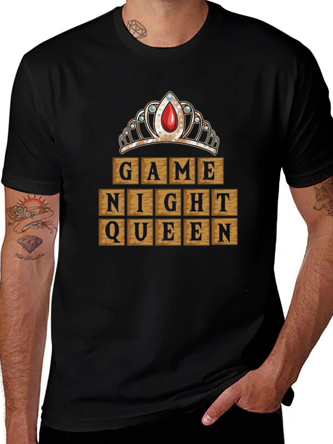 Game Night Queen Graphic Tee - Black