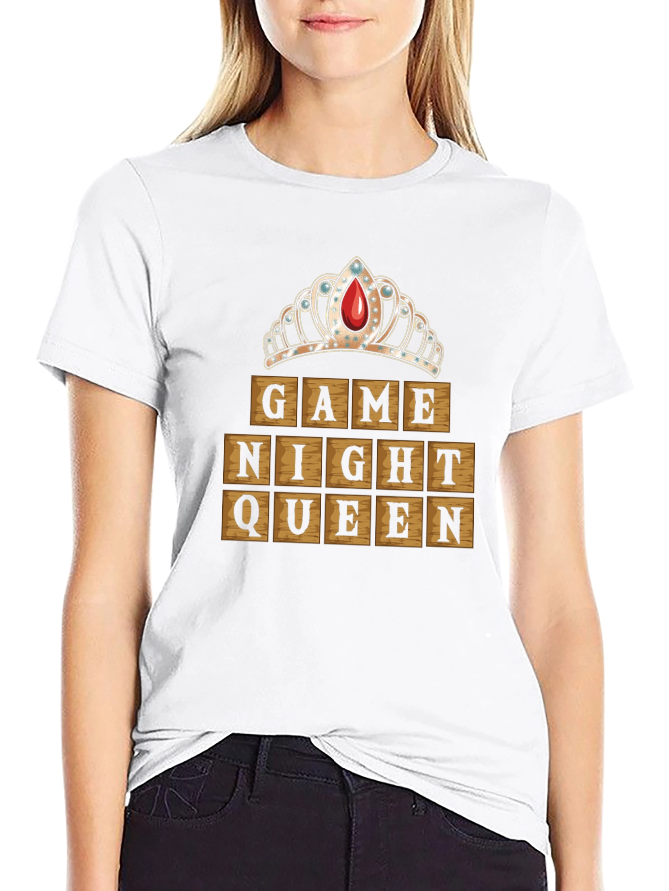 Game Night Queen Graphic Tee - Black