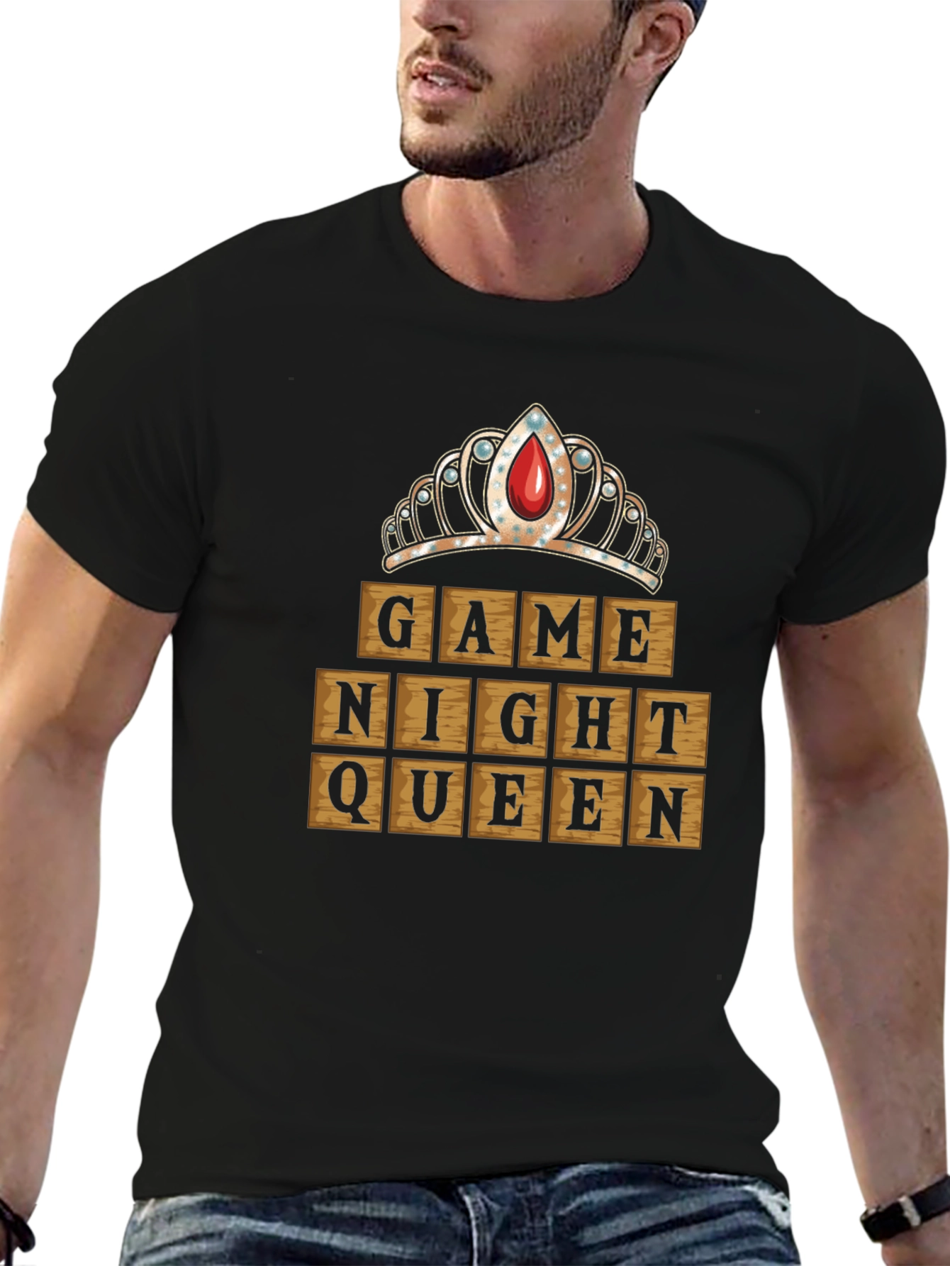 Game Night Queen Graphic Tee - Black