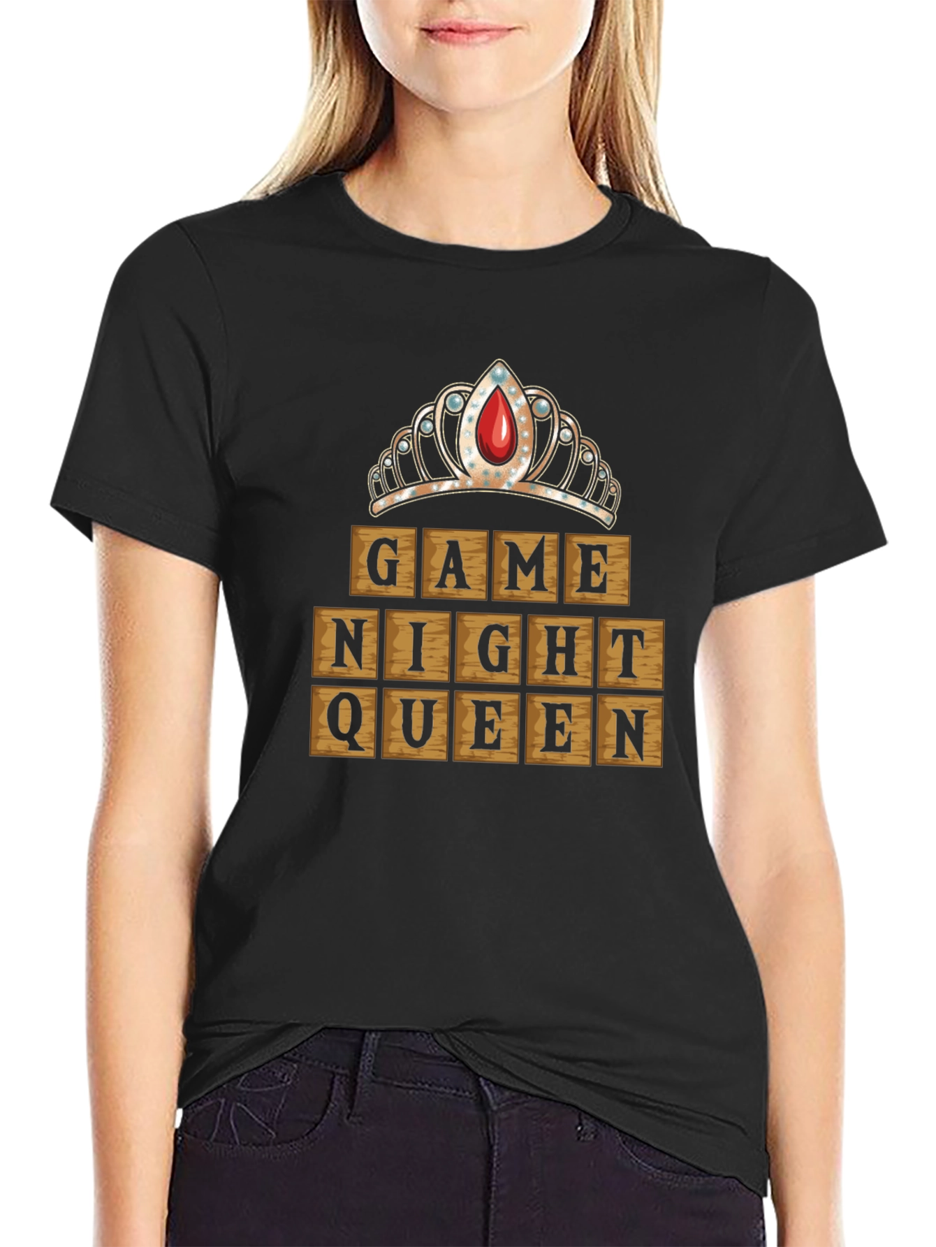 Game Night Queen Graphic Tee - Black