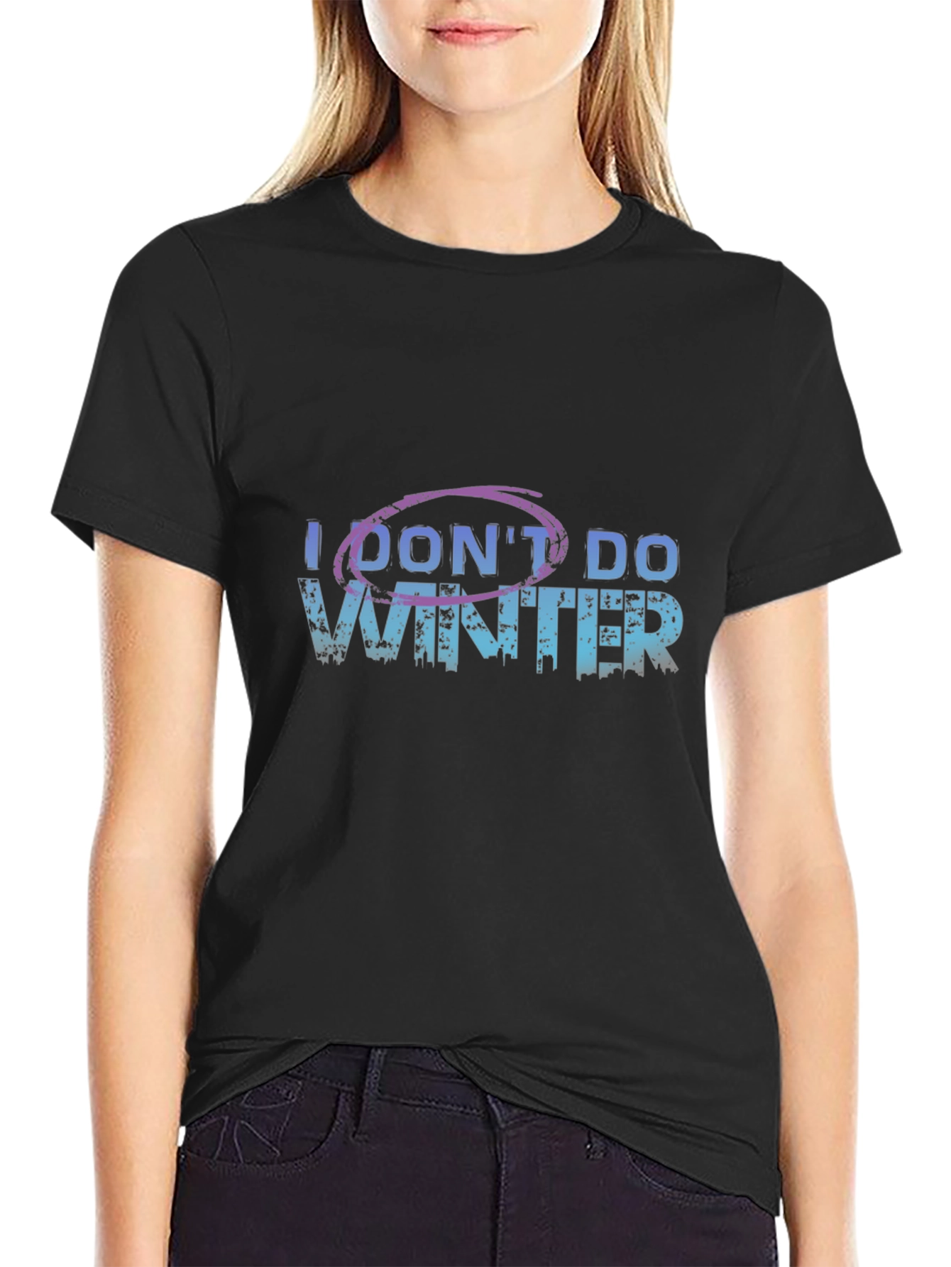 I Dont Do Winter Graphic Tee - Black
