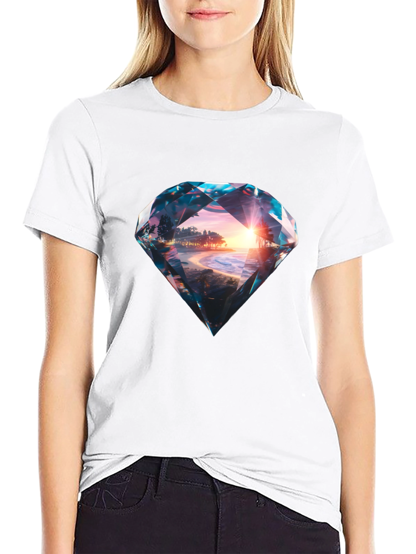 Diamond Sunset Beach Graphic Tee