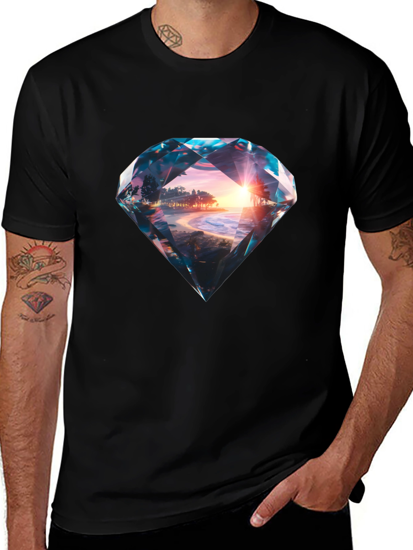 Diamond Sunset Beach Graphic Tee