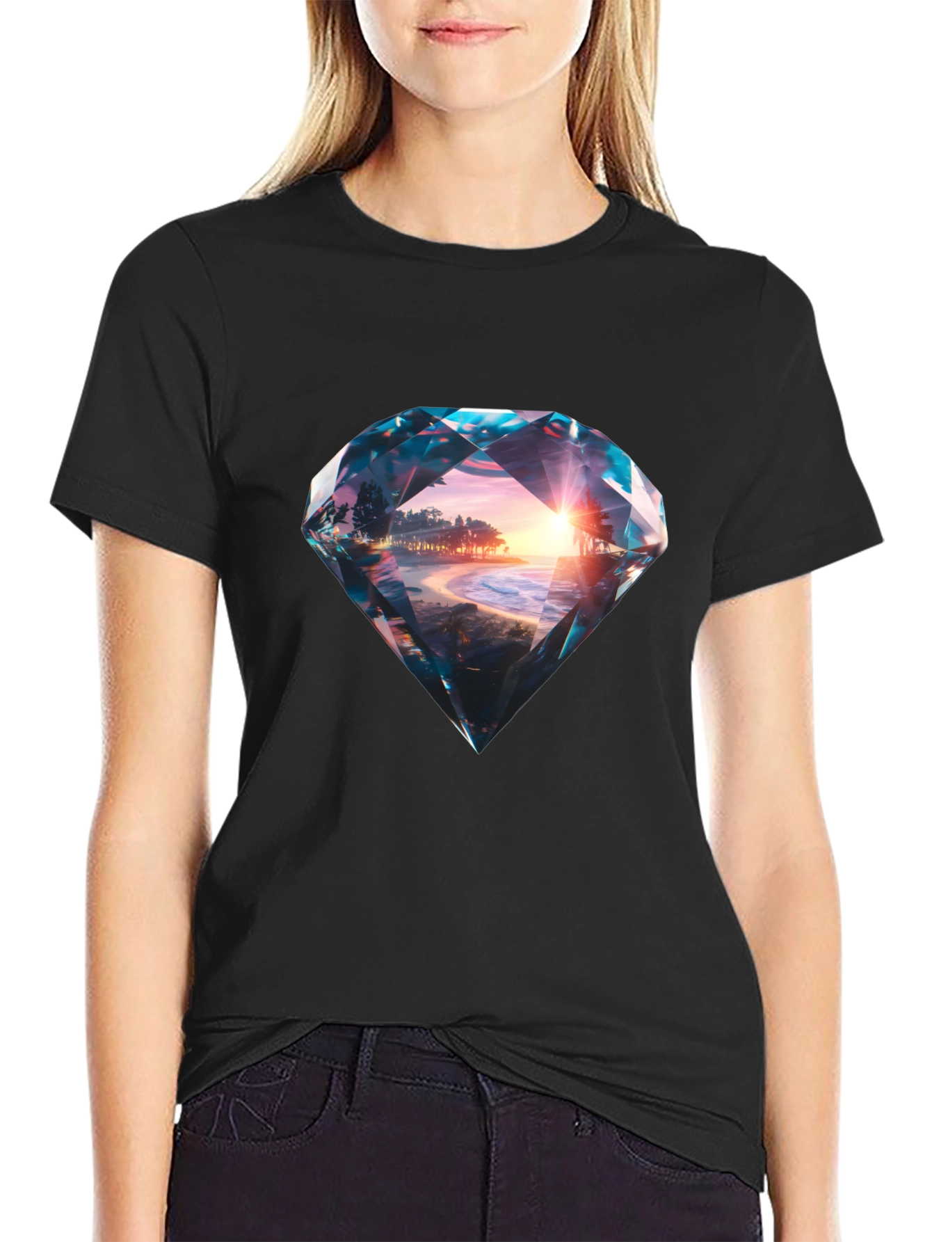 Diamond Sunset Beach Graphic Tee