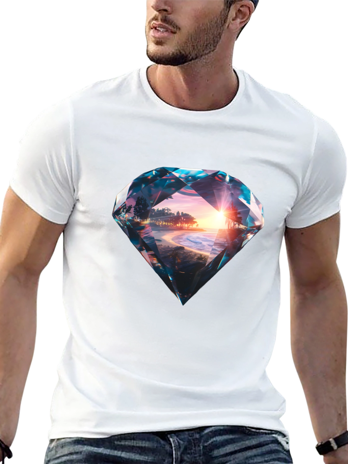 Diamond Sunset Beach Graphic Tee