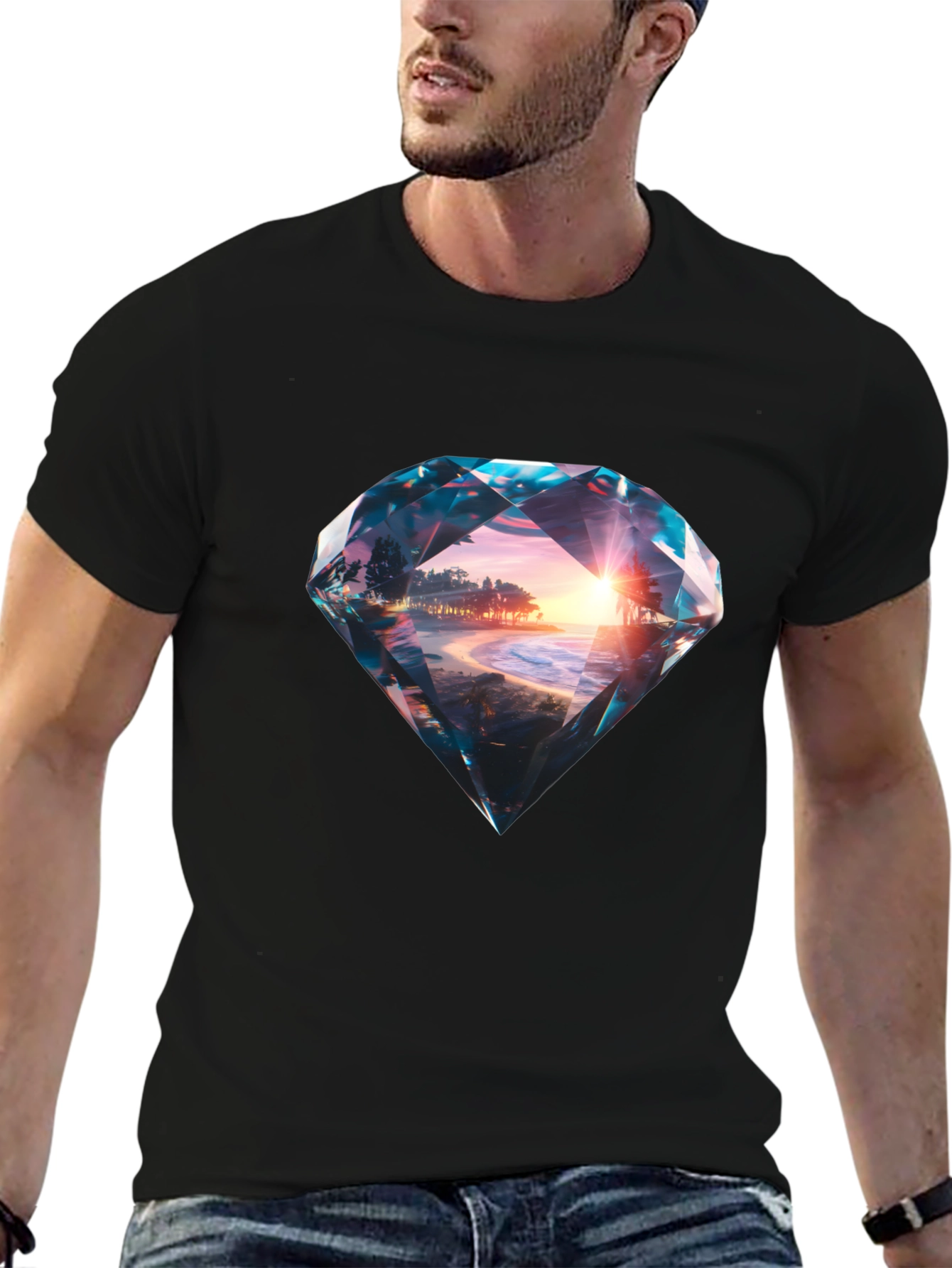 Diamond Sunset Beach Graphic Tee