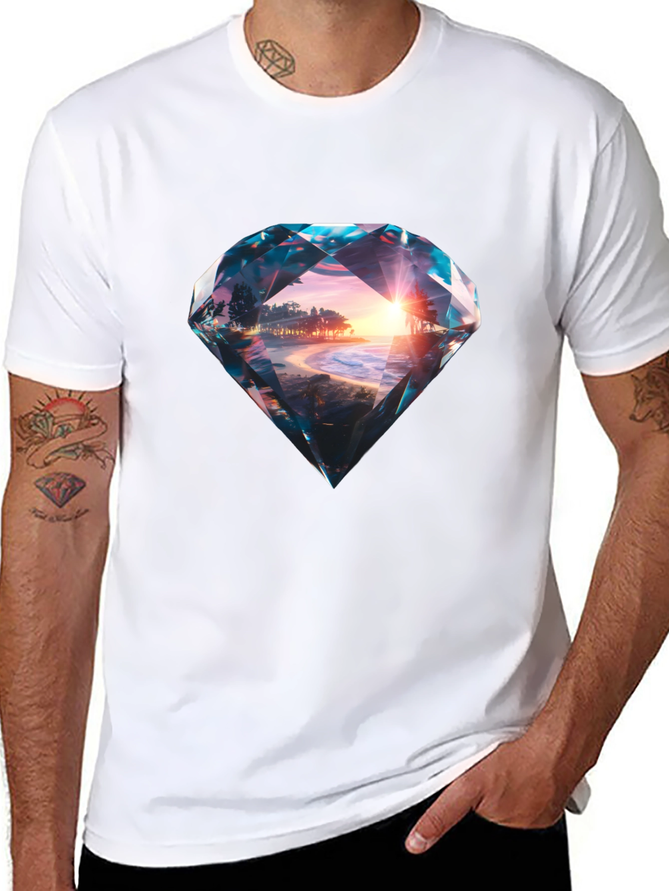 Diamond Sunset Beach Graphic Tee