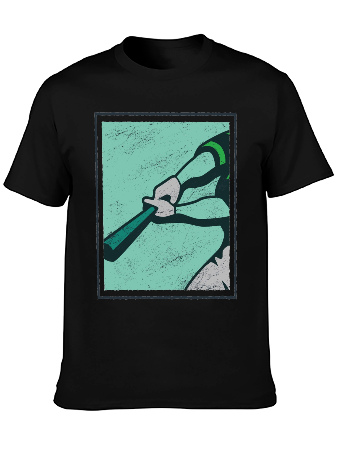Baseball Graphic Tee - Black Cotton Casual Shirt