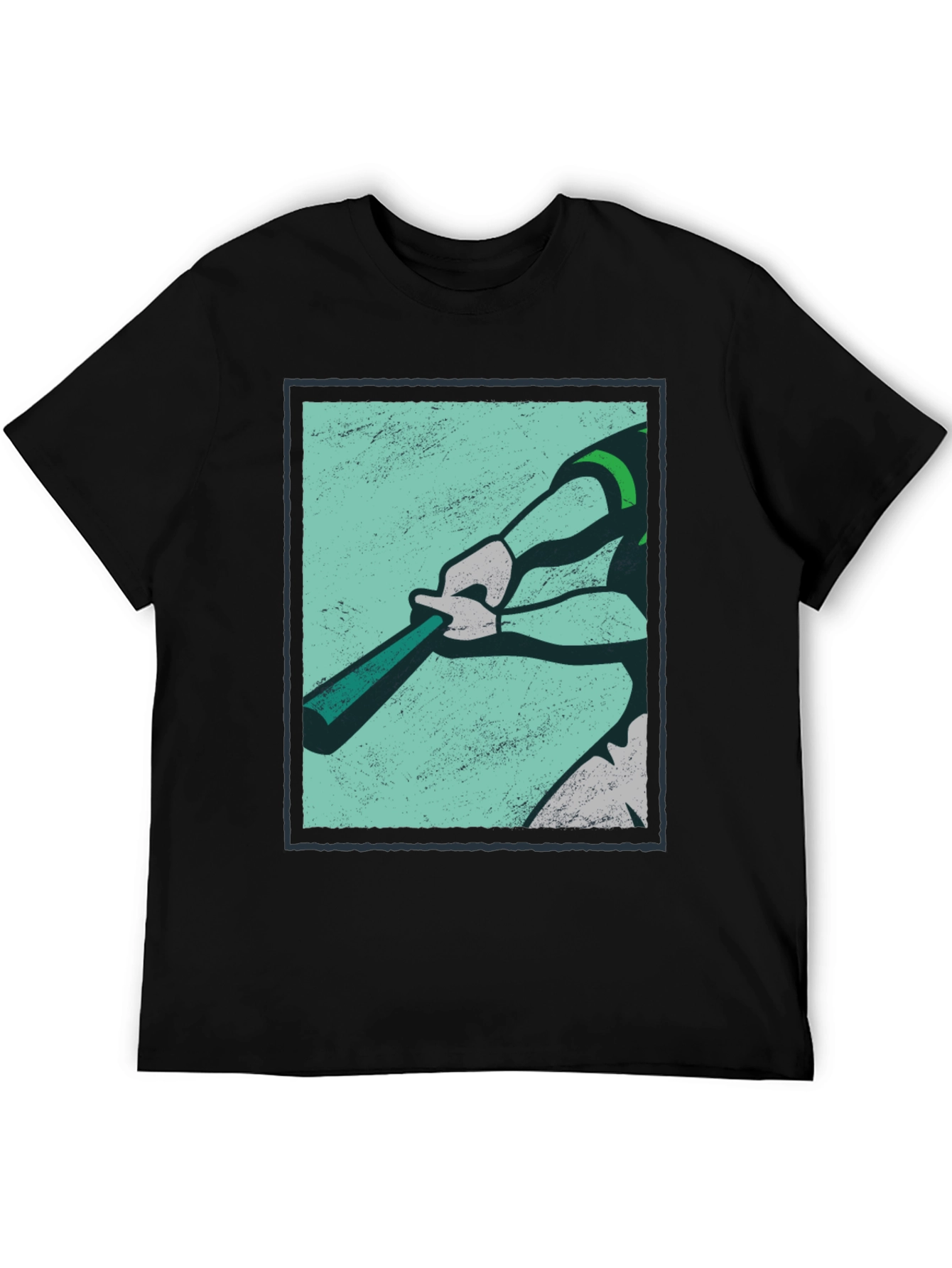 Baseball Graphic Tee - Black Cotton Casual Shirt