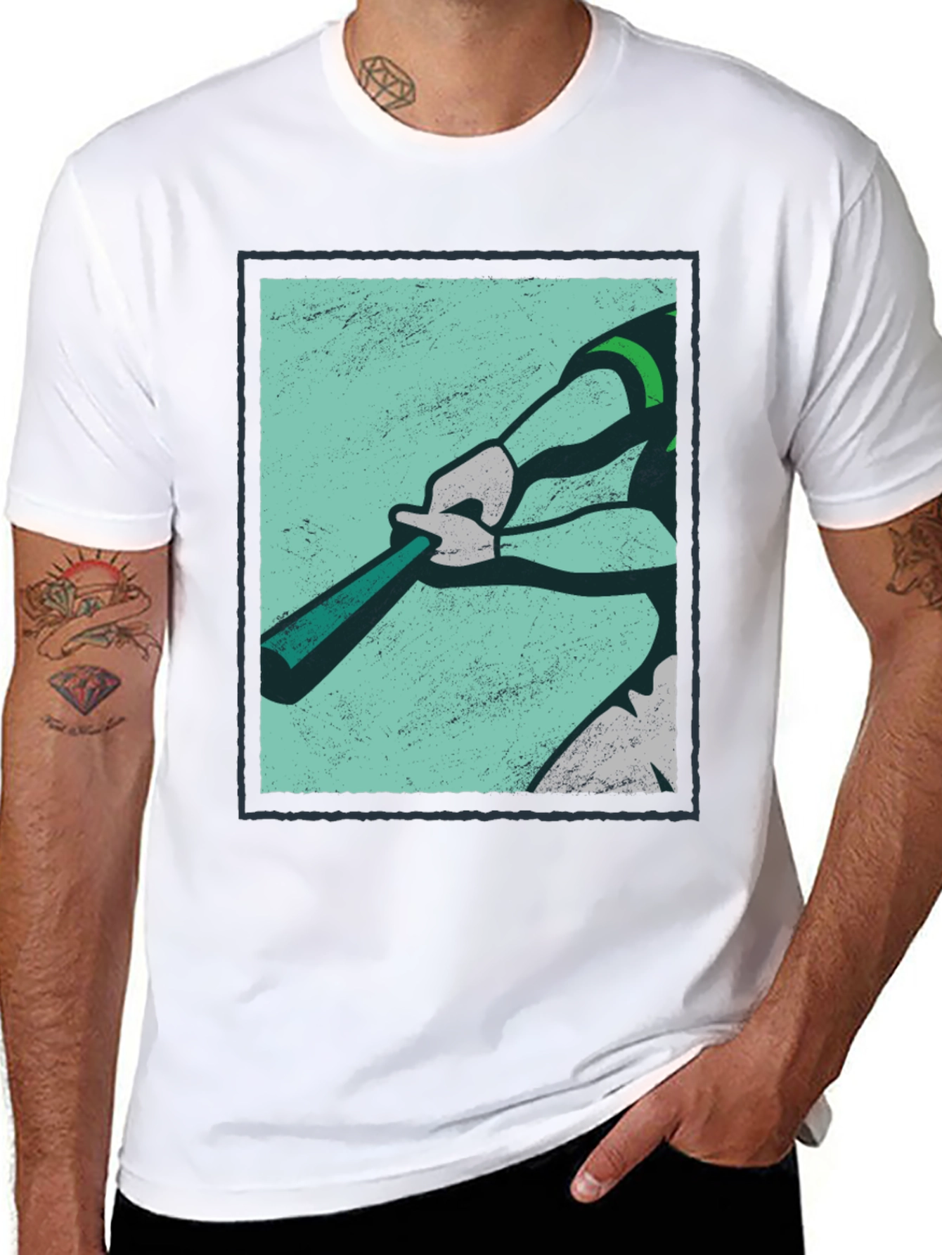 Baseball Graphic Tee - Black Cotton Casual Shirt