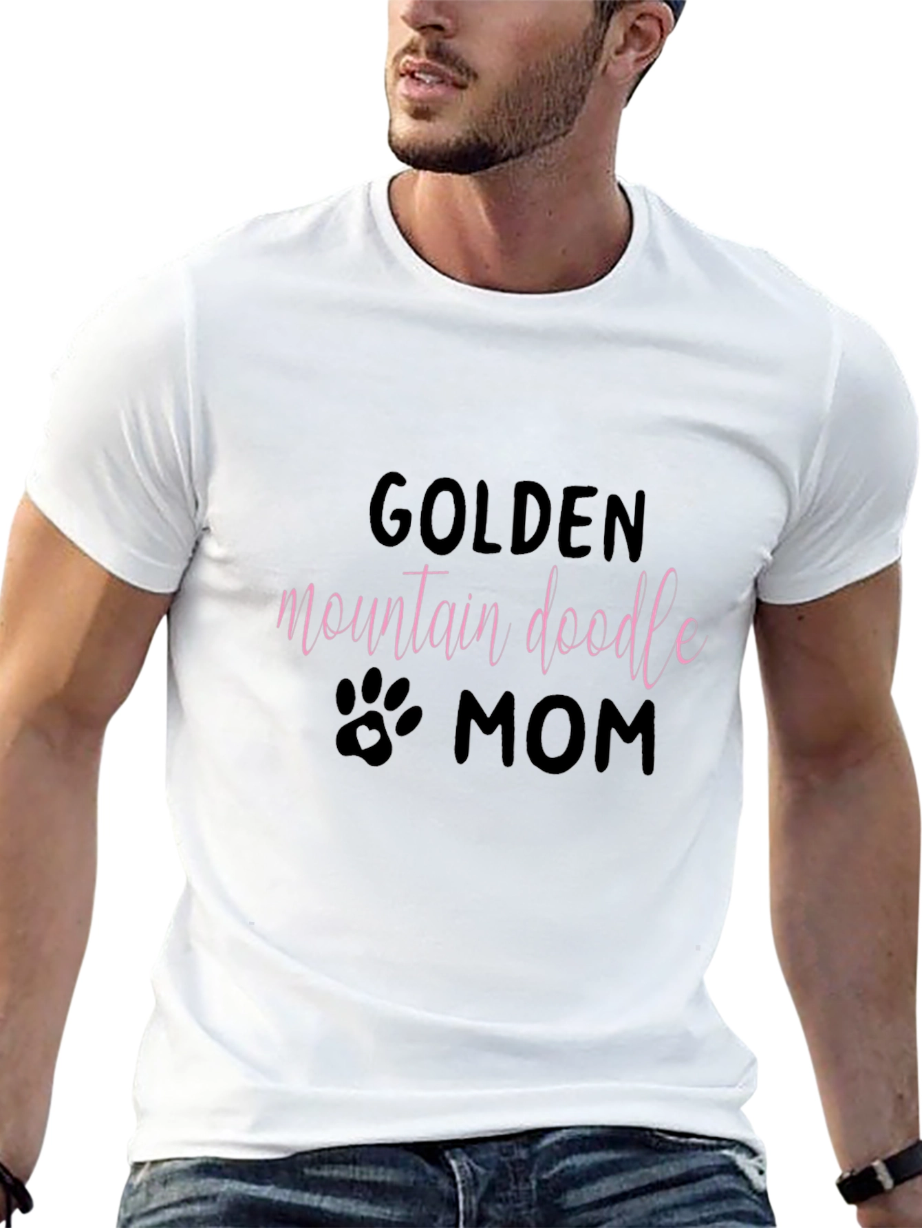 Golden Mountain Doodle Mom Black T-Shirt