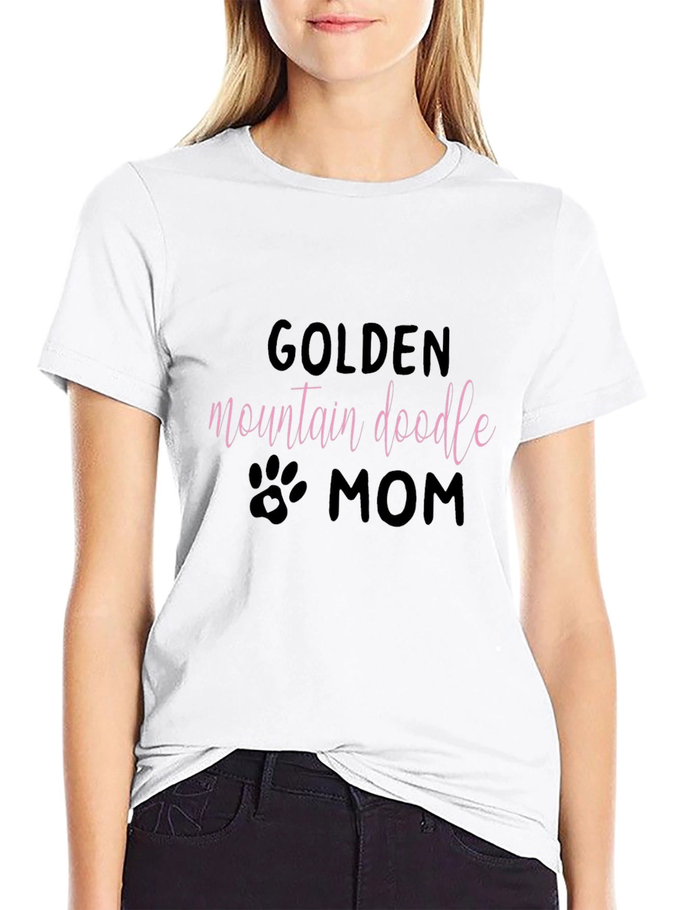 Golden Mountain Doodle Mom Black T-Shirt