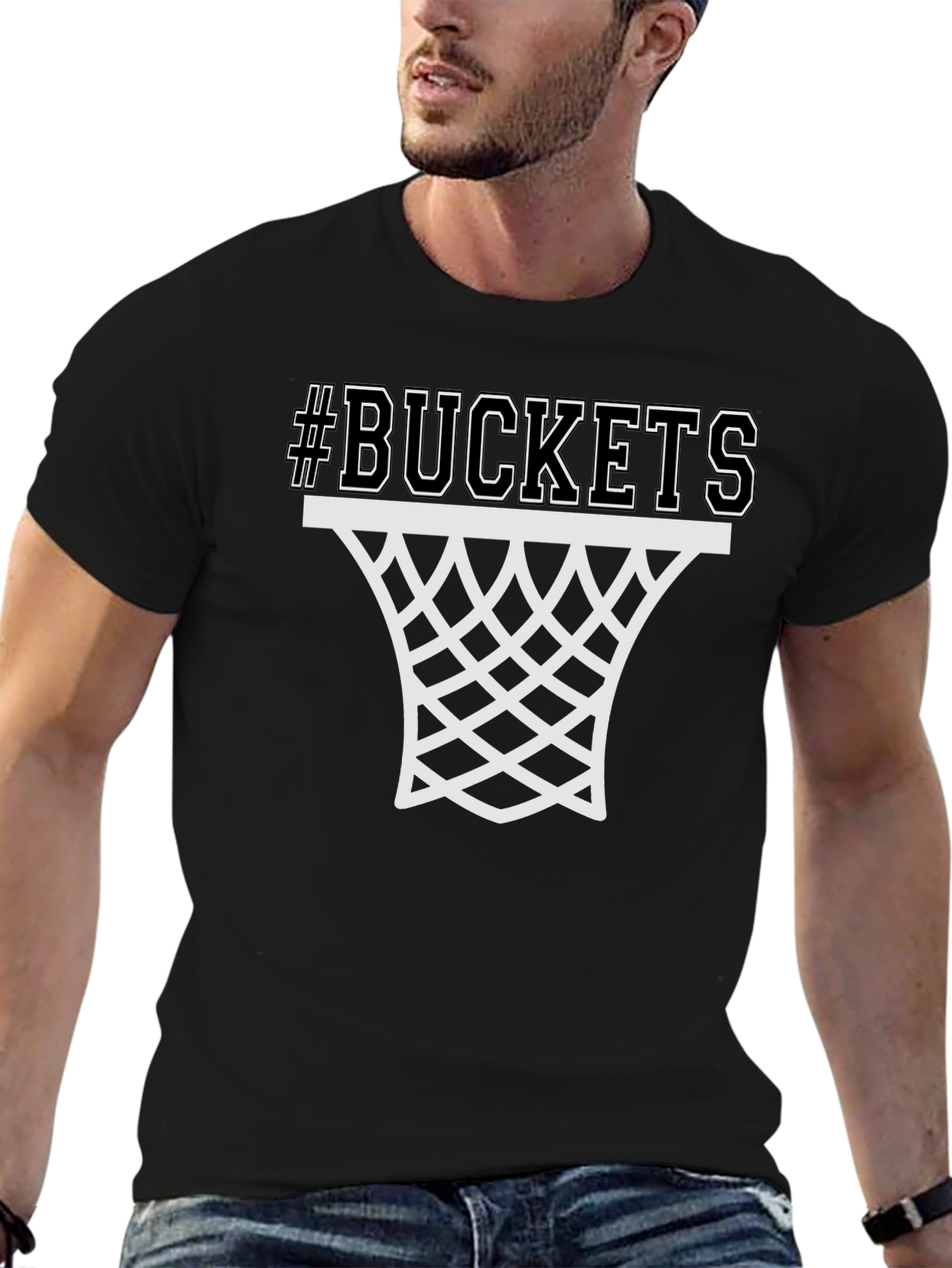 Buckets Graphic Tee - Basketball Fan Shirt