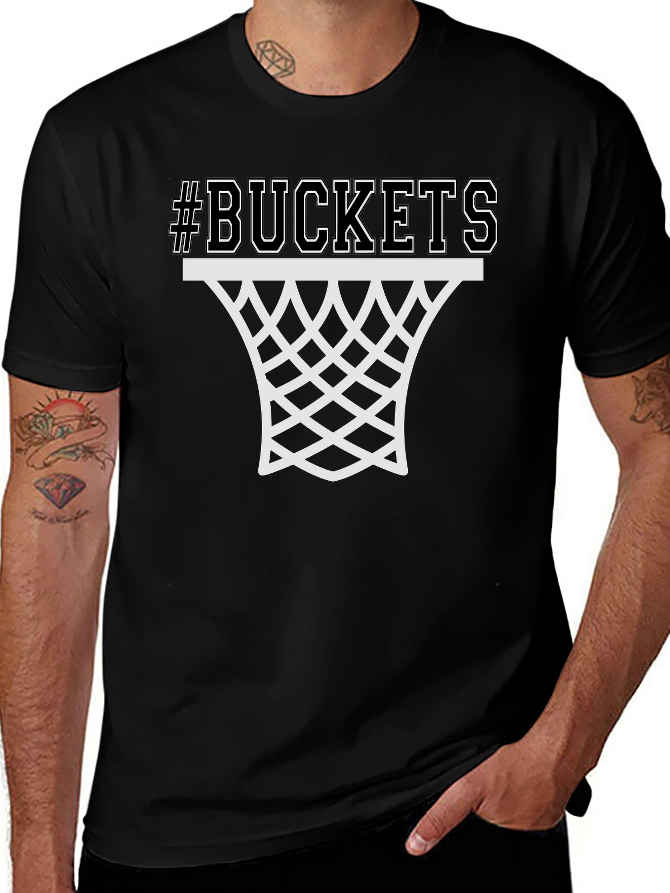 Buckets Graphic Tee - Basketball Fan Shirt