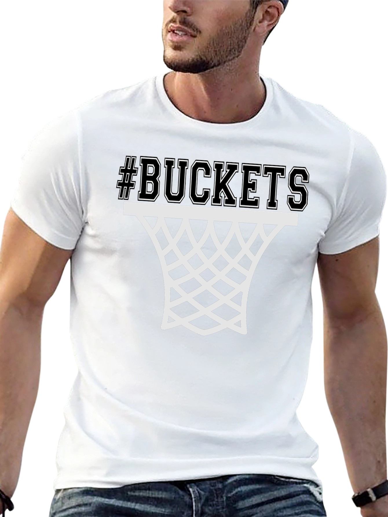 Buckets Graphic Tee - Basketball Fan Shirt