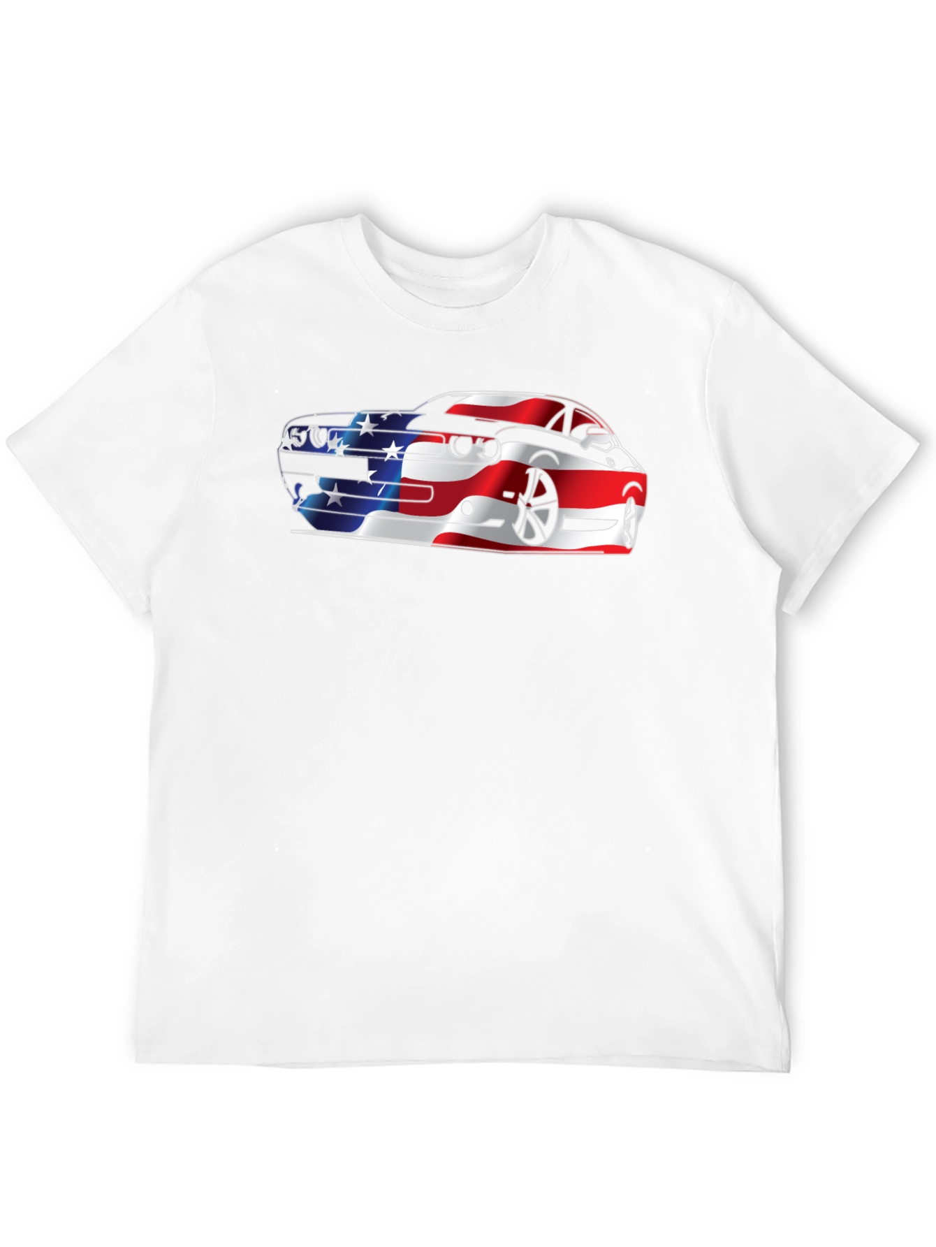 American Flag Car Graphic Black T-Shirt