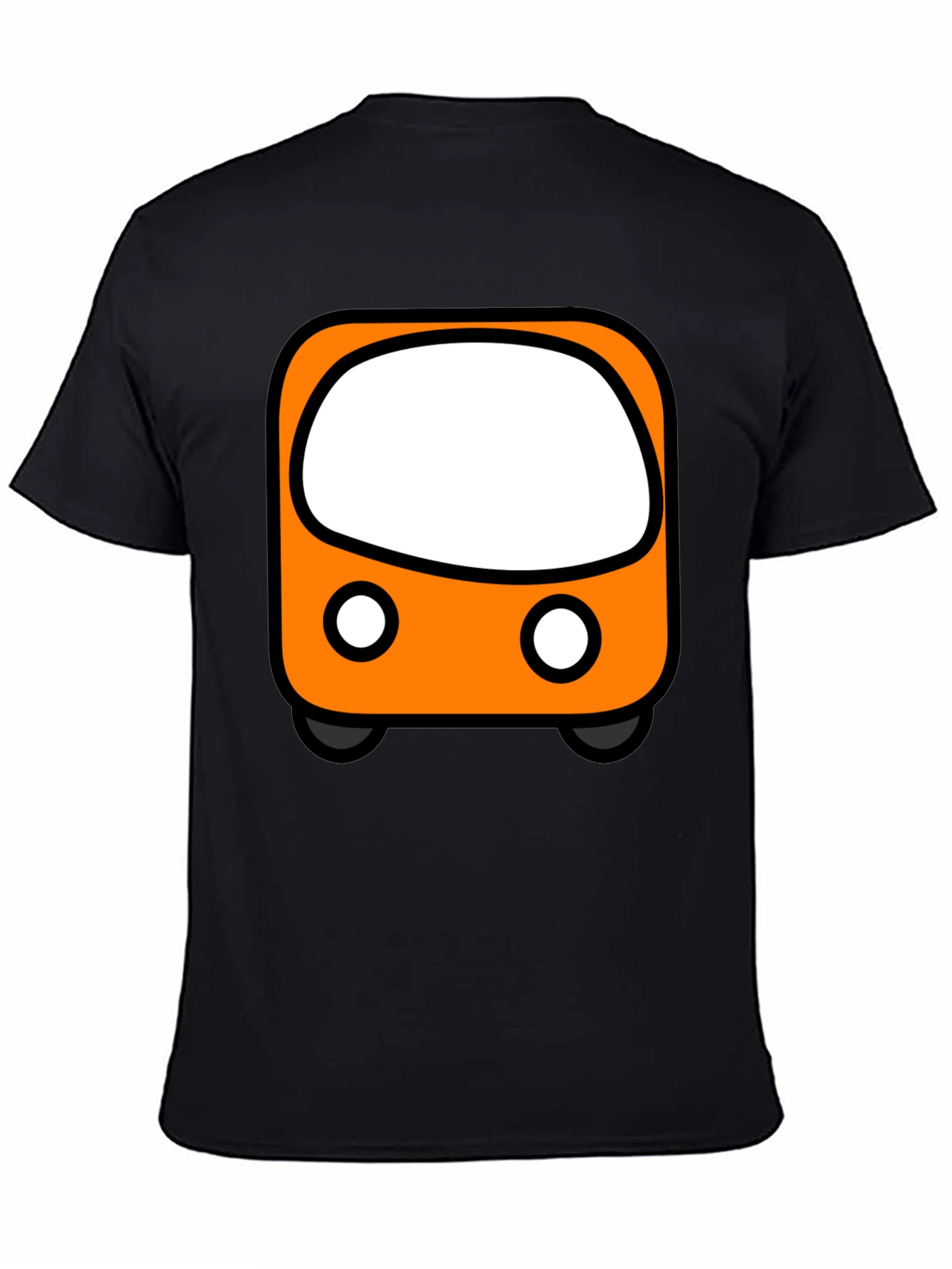 Cartoon Bus Graphic Tee - Black Unisex T-Shirt