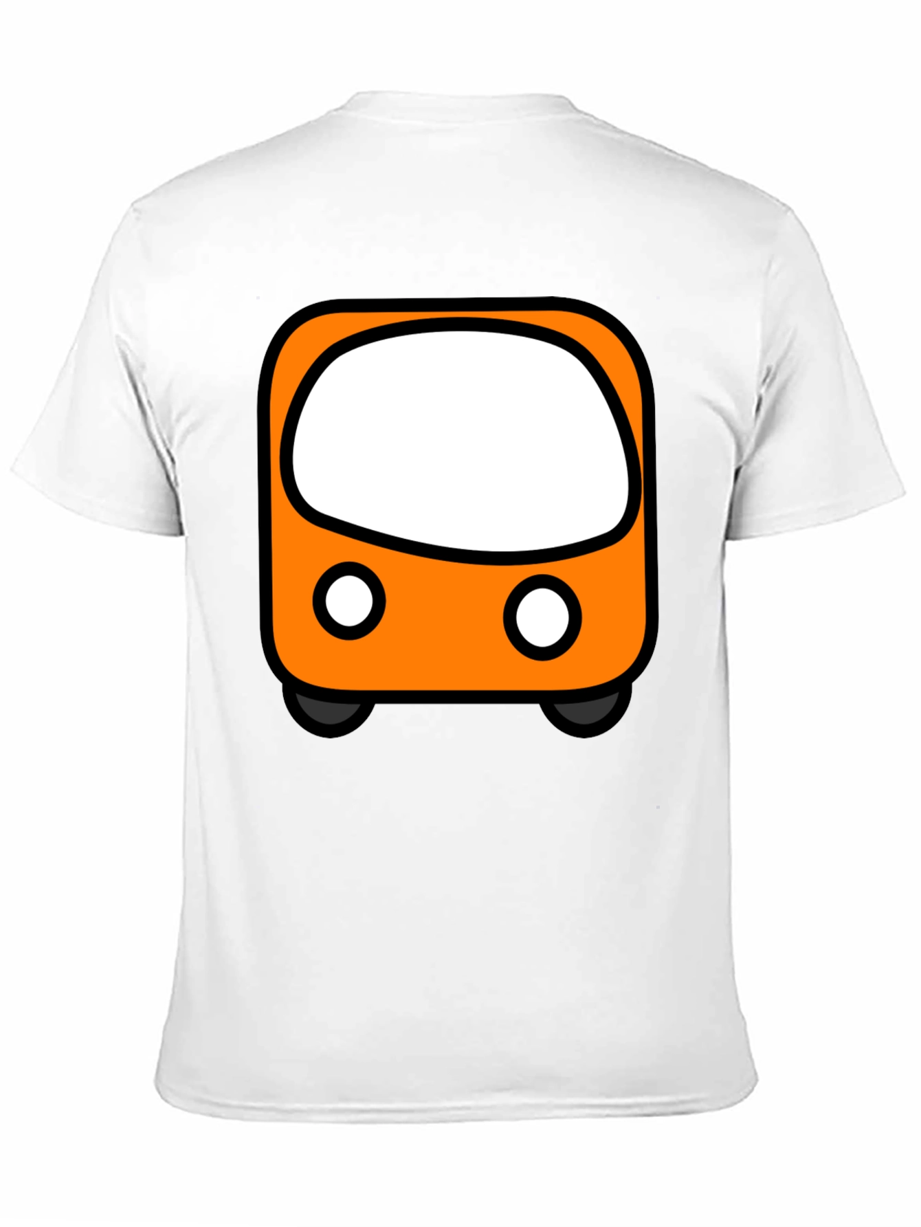 Cartoon Bus Graphic Tee - Black Unisex T-Shirt